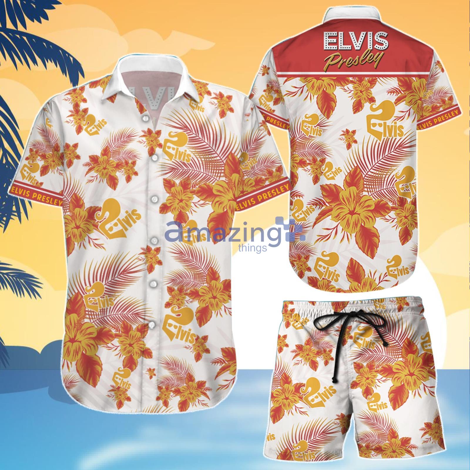 Elvis Presley Combo Hawaiian Shirt And Shorts Gift For Summer Vacation Product Photo 1