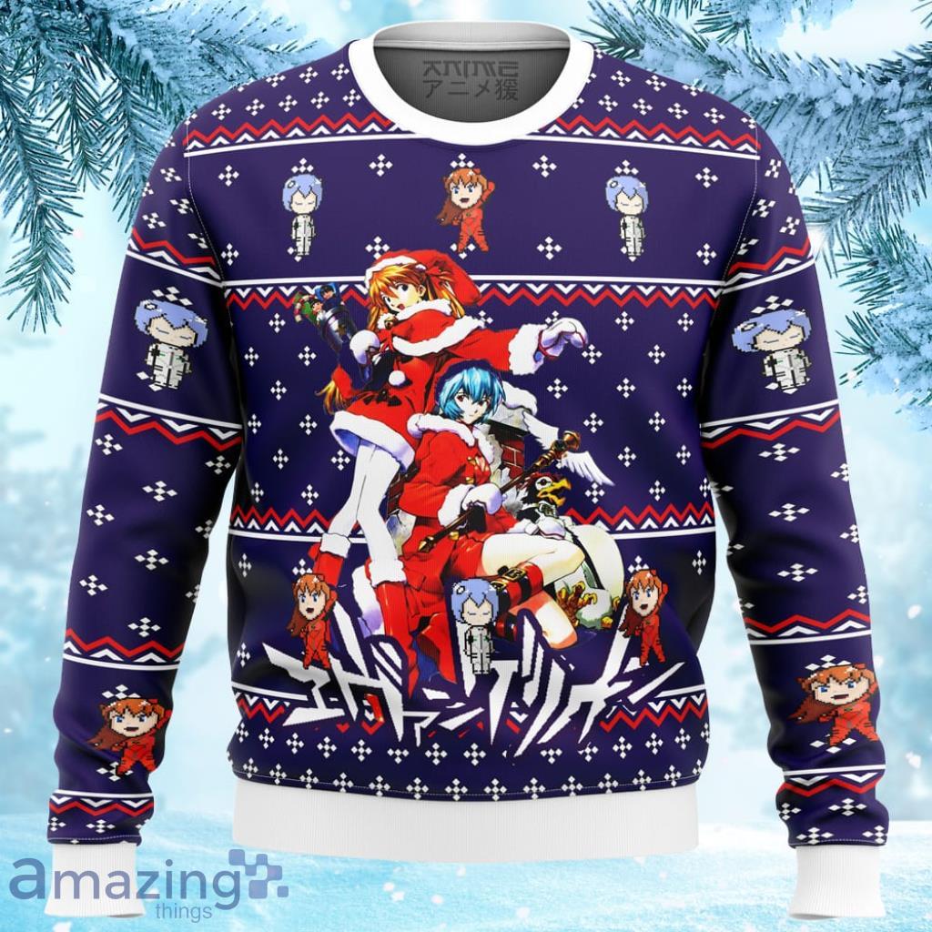 Evangelion Holiday Ugly Christmas Sweater 3D - Evangelion Holiday Ugly Christmas Sweater