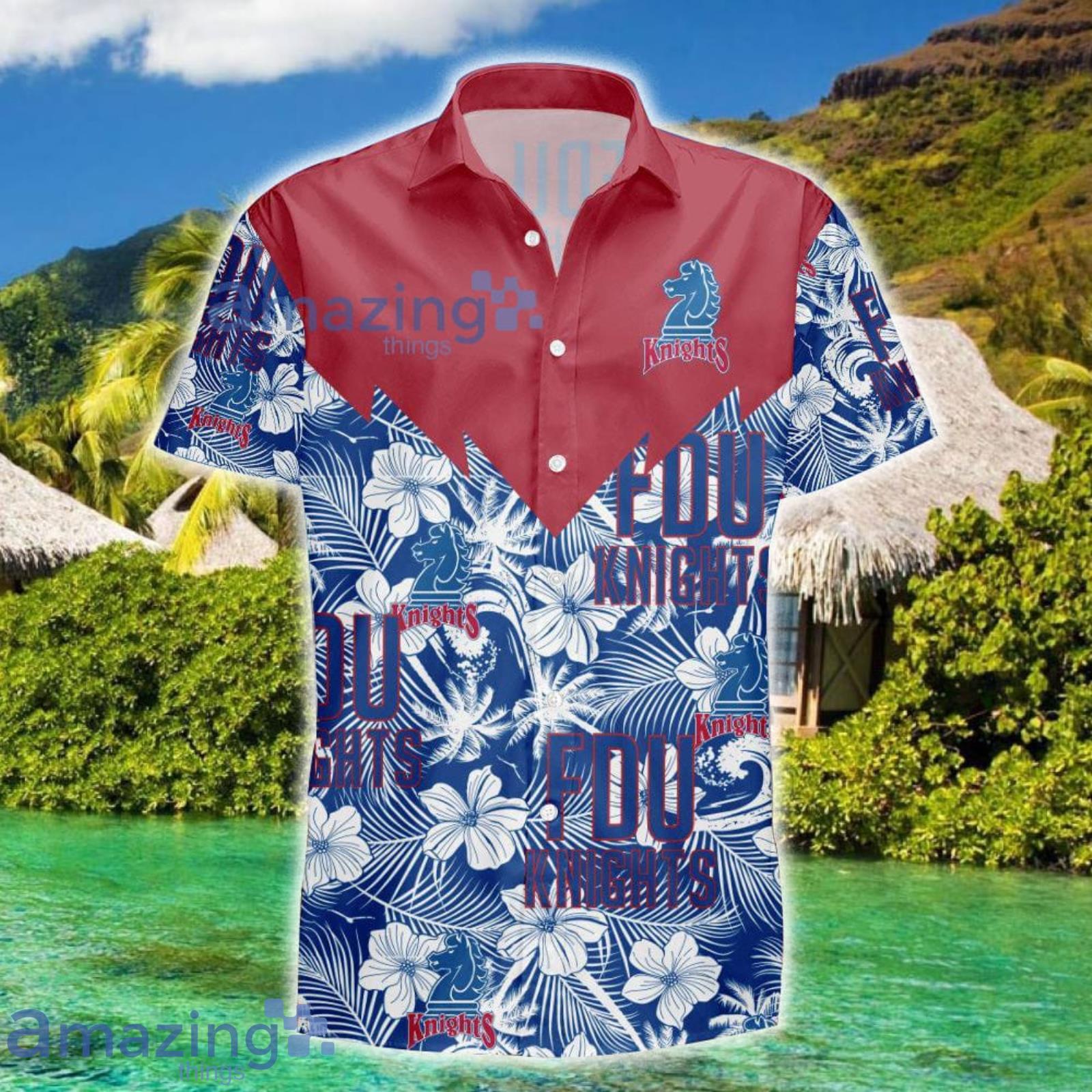 Fairleigh Dickinson Knights Tropical Seamless NCAA Fans Hawaiian Shirt Product Photo 1