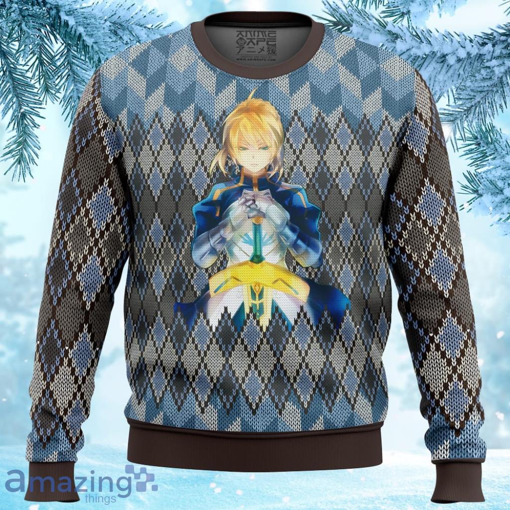 Fate Zero Saber Ugly Christmas Sweater 3D - Fate Zero Saber Ugly Christmas Sweater