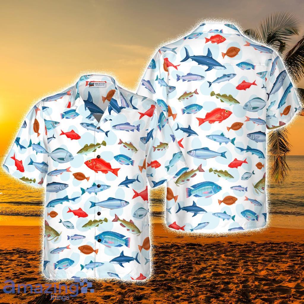 Fish Pattern Tropical Hawaiian Shirt - Fish Pattern Tropical Hawaiian Shirt