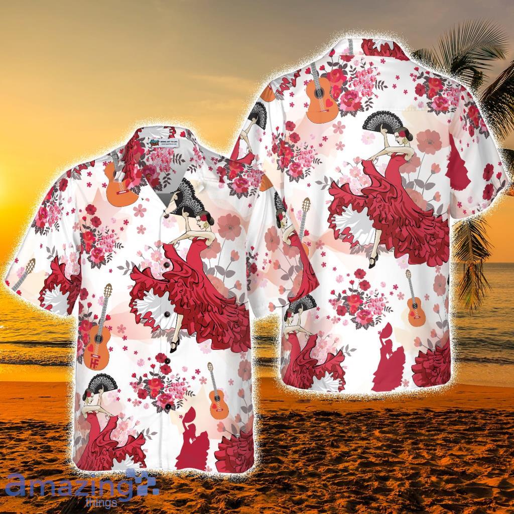Flamenco Dancing Tropical Hawaiian Shirt - Flamenco Dancing Tropical Hawaiian Shirt