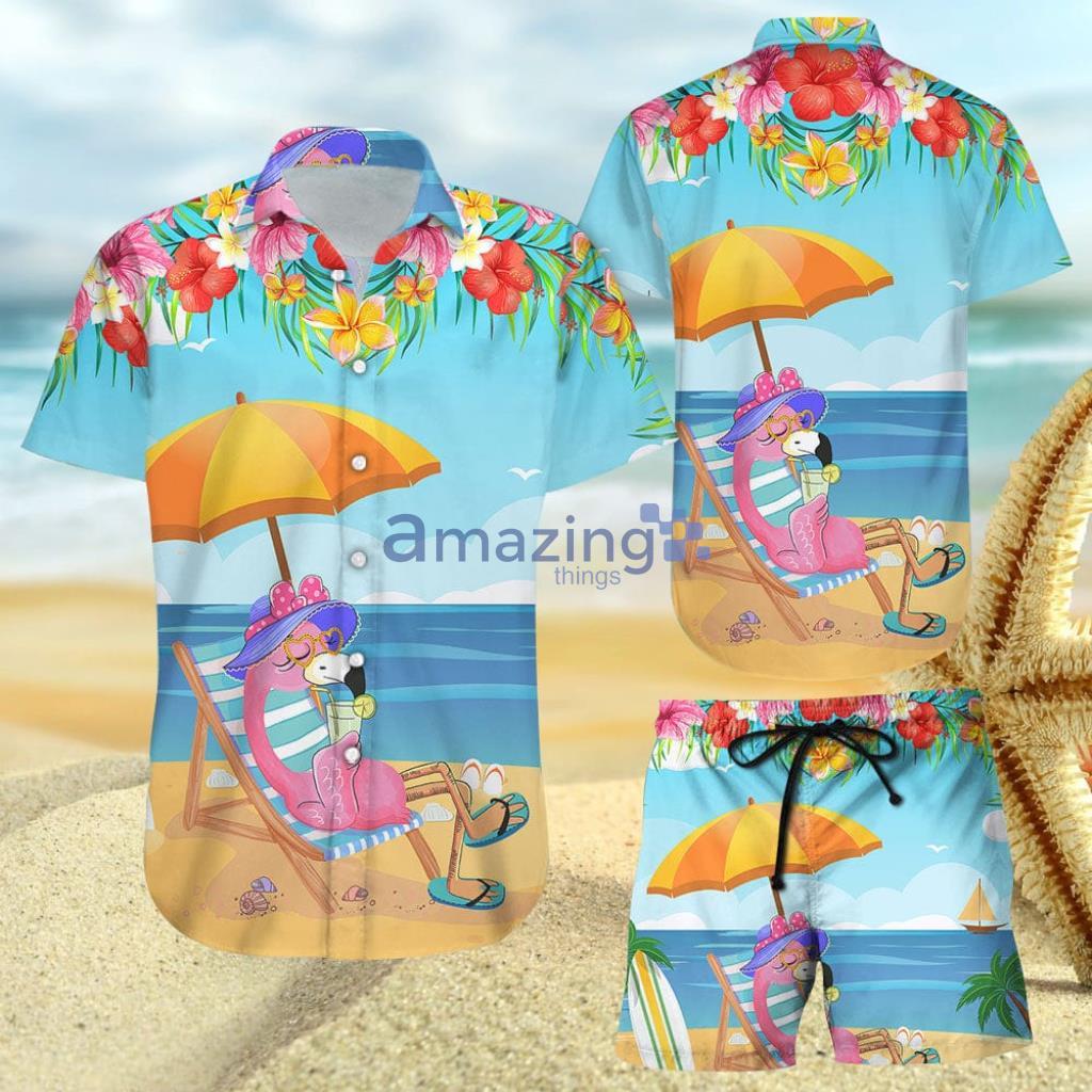 Flamingo Flowers Summer Beach Aloha Hawaiian Shirt And Short - Flamingo Flowers Summer Beach Aloha Hawaiian Shirt And Short