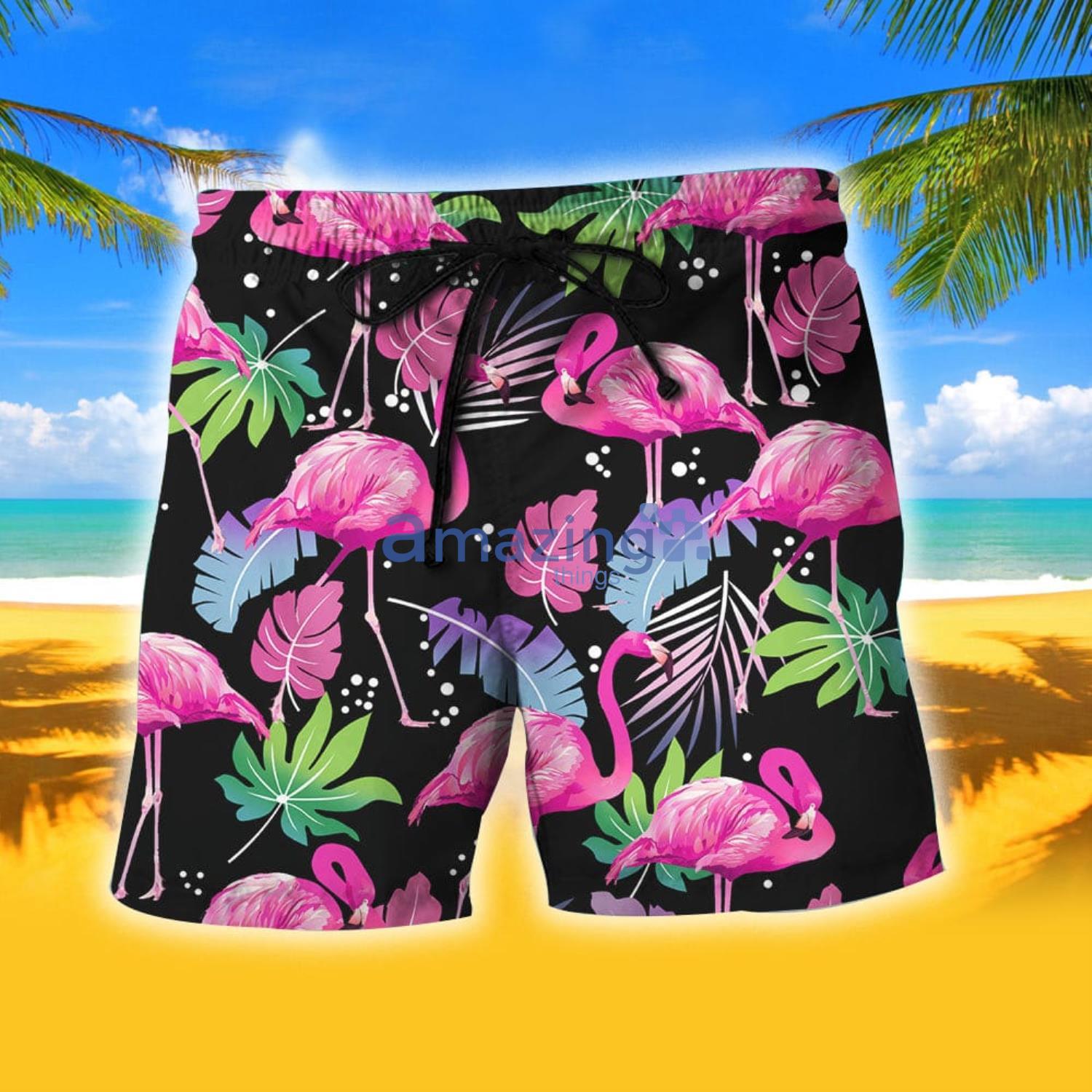 Flamingo Hawaii Shirt Amazing Pink Flamingo Tropical Combo Hawaiian Shirt And Shorts Gift For Summer image Flamingo Hawaii Shirt - Amazing Pink Flamingo Tropical Combo Hawaiian Shirt And Shorts Gift For Summer Product Photo 2