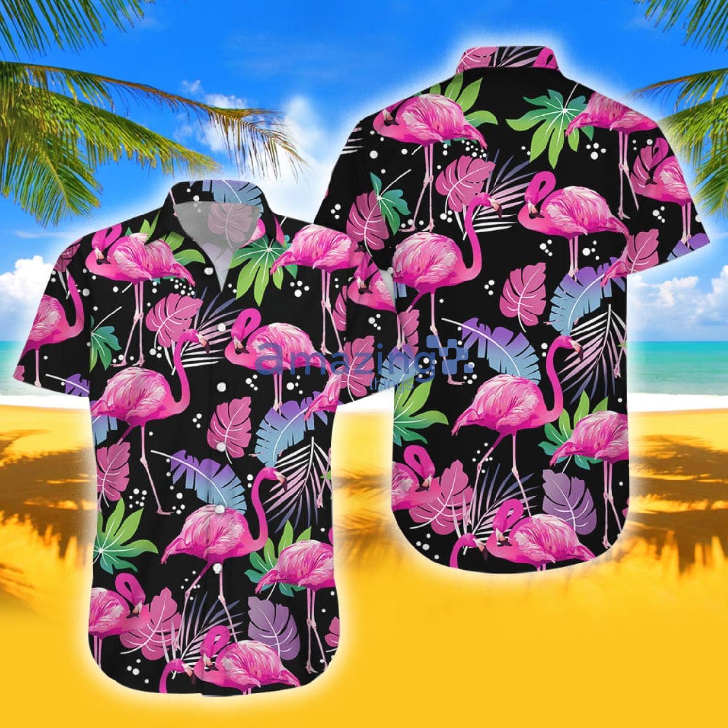 Flamingo Hawaii Shirt Amazing Pink Flamingo Tropical Combo Hawaiian Shirt And Shorts Gift For Summer image Flamingo Hawaii Shirt - Amazing Pink Flamingo Tropical Combo Hawaiian Shirt And Shorts Gift For Summer Product Photo 3