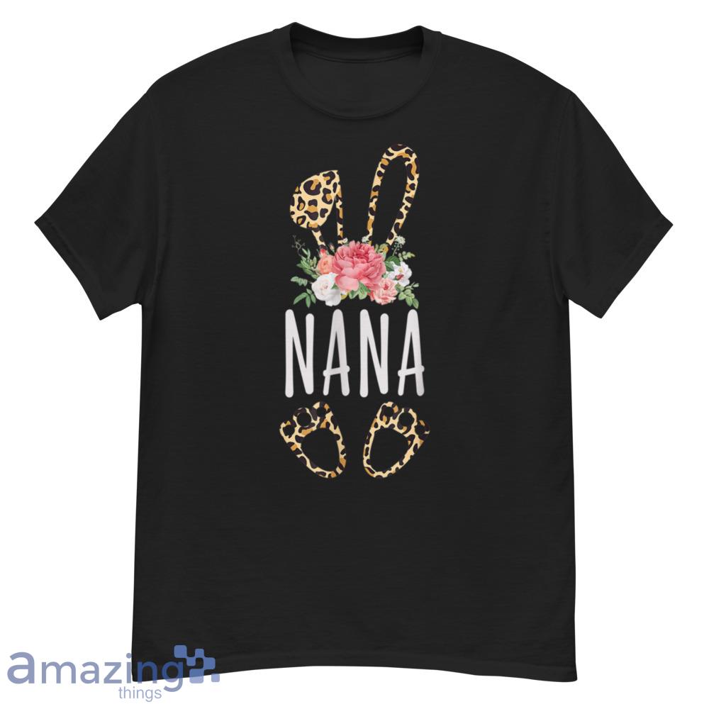 Floral Leopard Nana Bunny Easter Day Mother's Day T-Shirt - floral-leopard-nana-bunny-easter-day-mother's-day-t-shirt-1