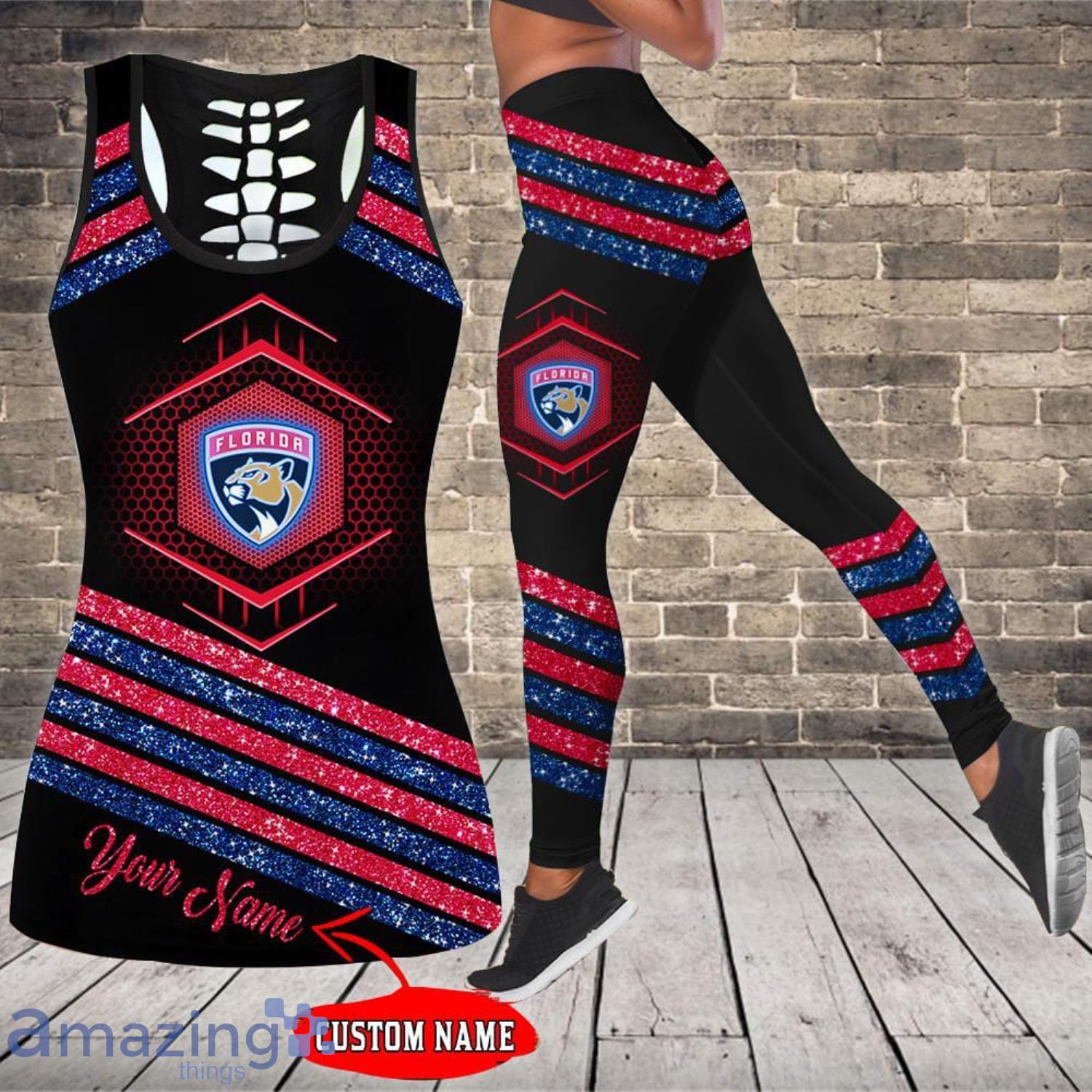 Florida Panthers Personalized Name Combo Hollow Tank Top And Leggings For Fans image Florida Panthers Personalized Name Combo Hollow Tank Top And Leggings For Fans Product Photo 3