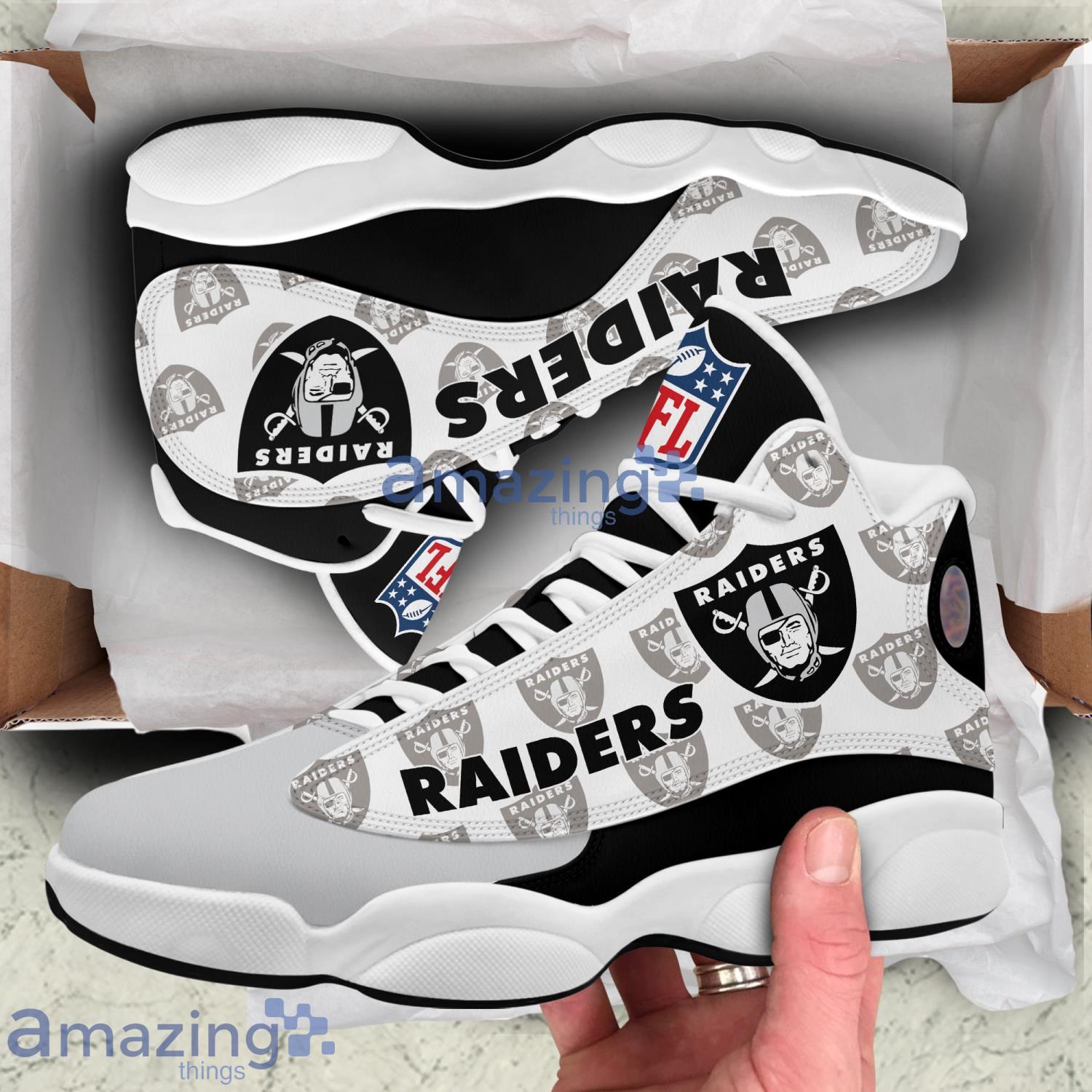 Football Sneakers LV Raiders Sport Team Pattern Air Jordan 13