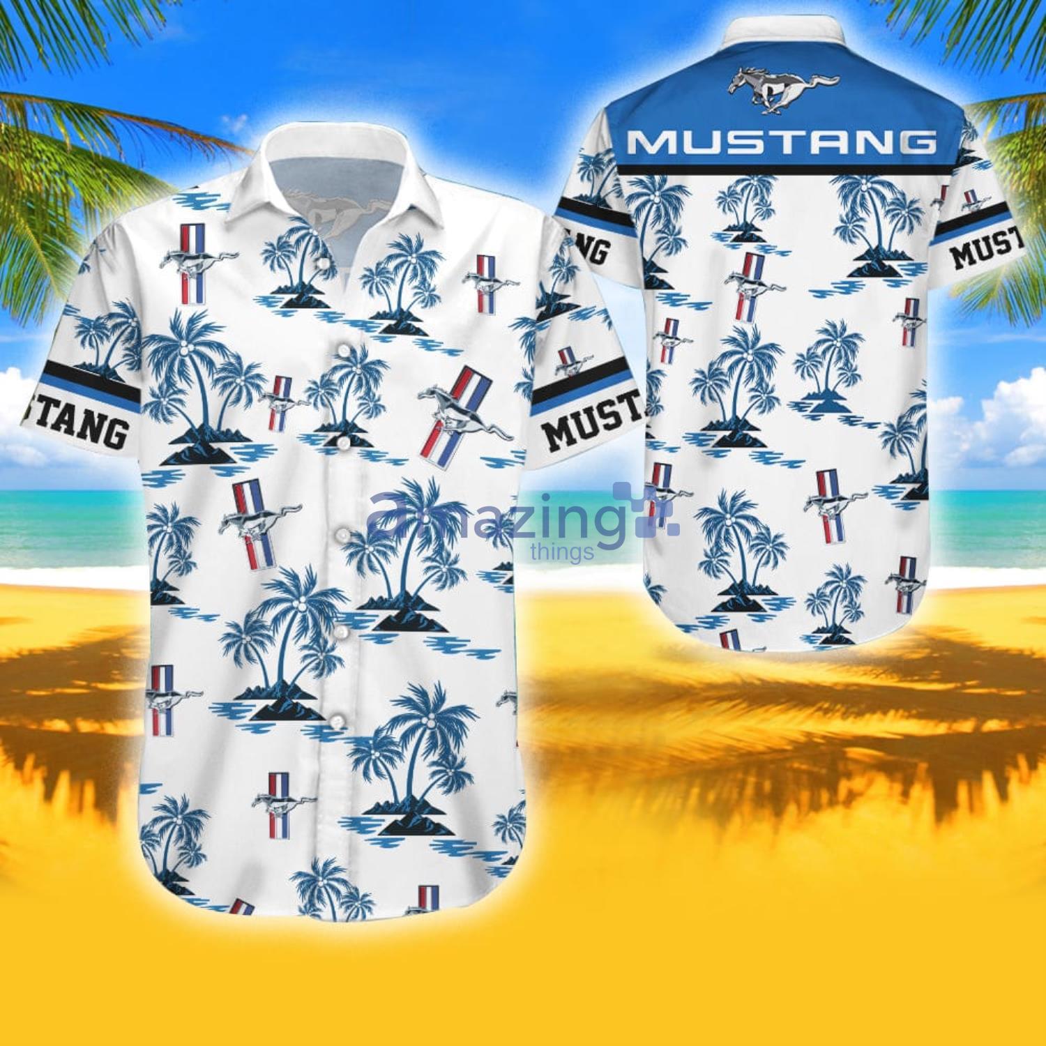 Ford Mustang Logo Tropical Aloha Combo Hawaiian Shirt And Shorts Gift For Summer Product Photo 1