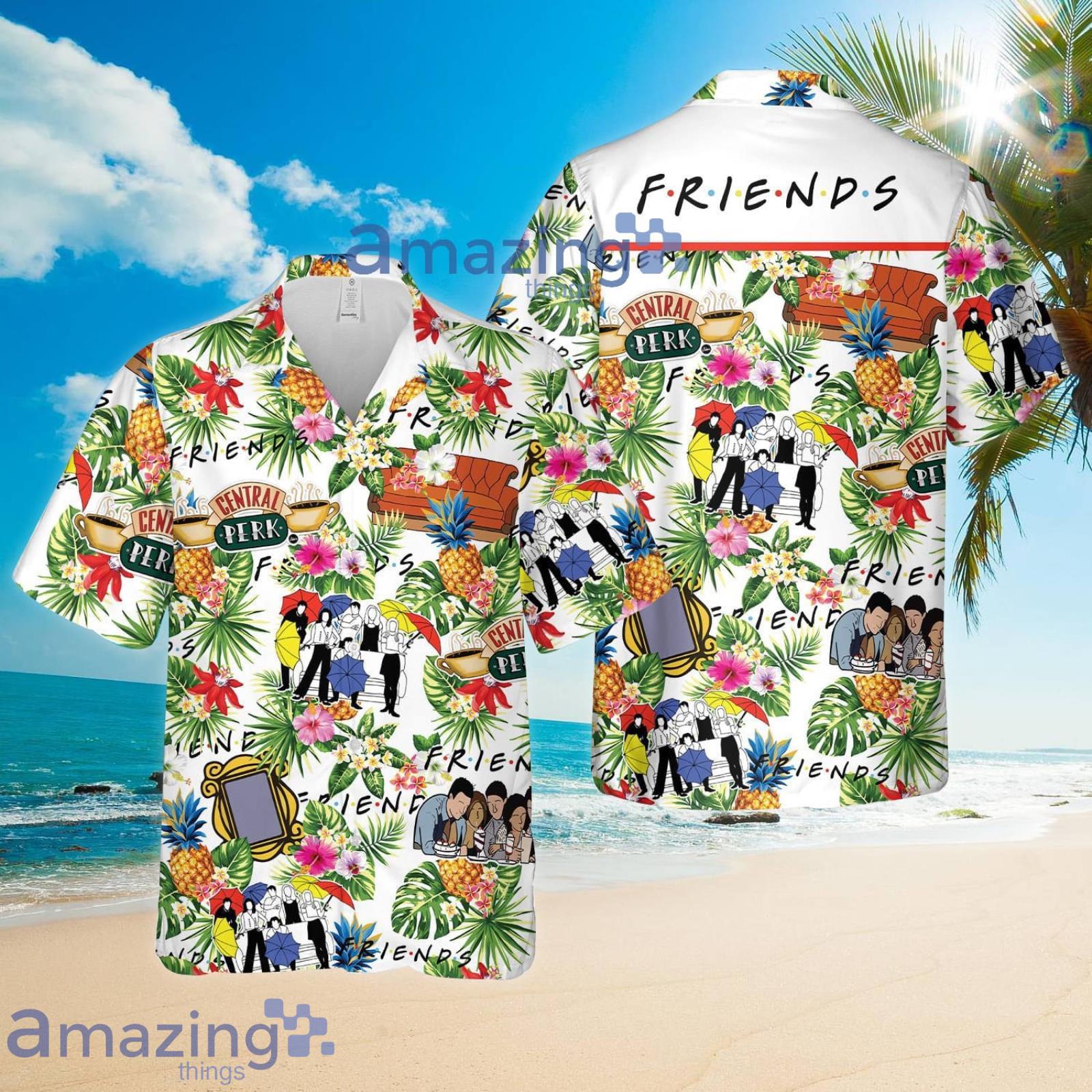 FTS942 Friend Aloha Beach Hawaii Style Pineapple Tropical Flower Summer Set Hawaiian Shirt And Shorts Product Photo 1