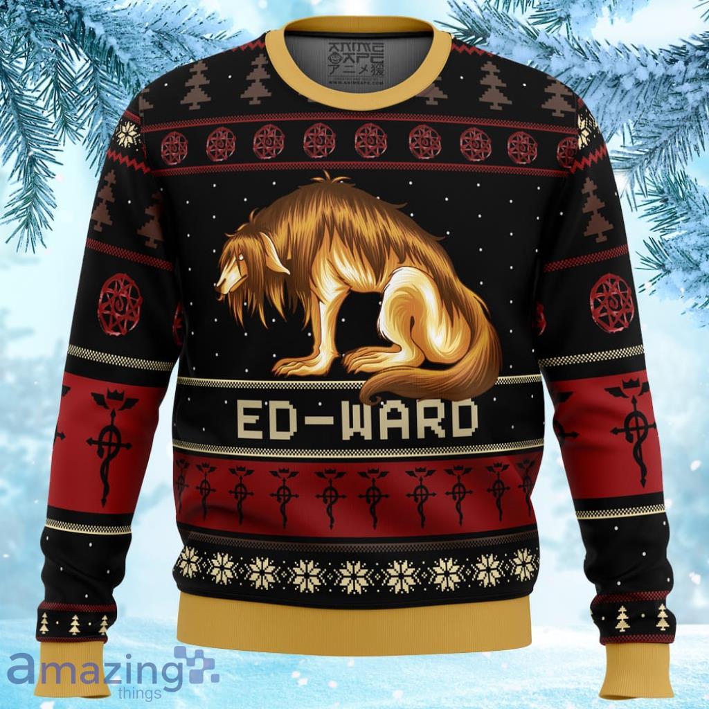 Fullmetal Alchemist Chimera Nina Tucker Ed-Ward Ugly Christmas Sweater 3D - Fullmetal Alchemist Chimera Nina Tucker Ed-ward Ugly Christmas Sweater