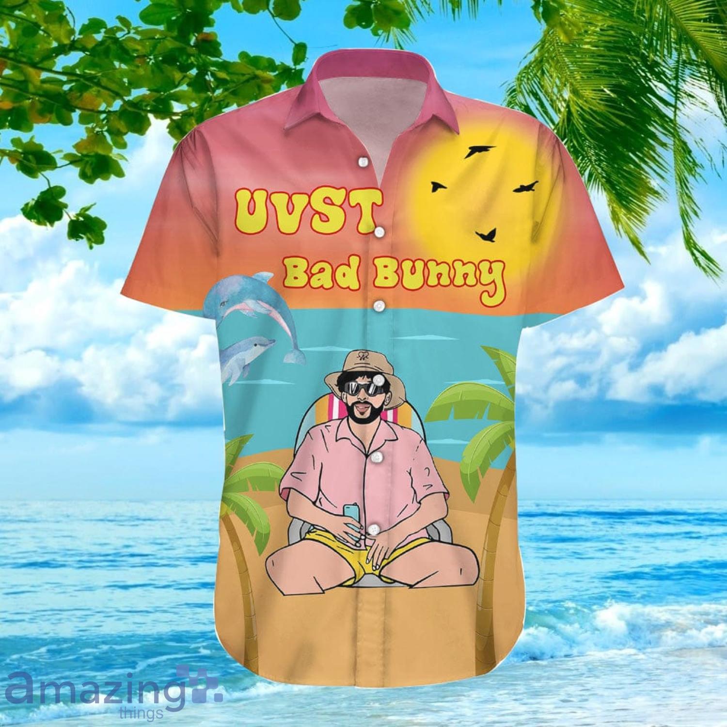 Funny Beach Bad Bunny Uvst Sun Beach Summer Combo Hawaiian Shirt And Shorts