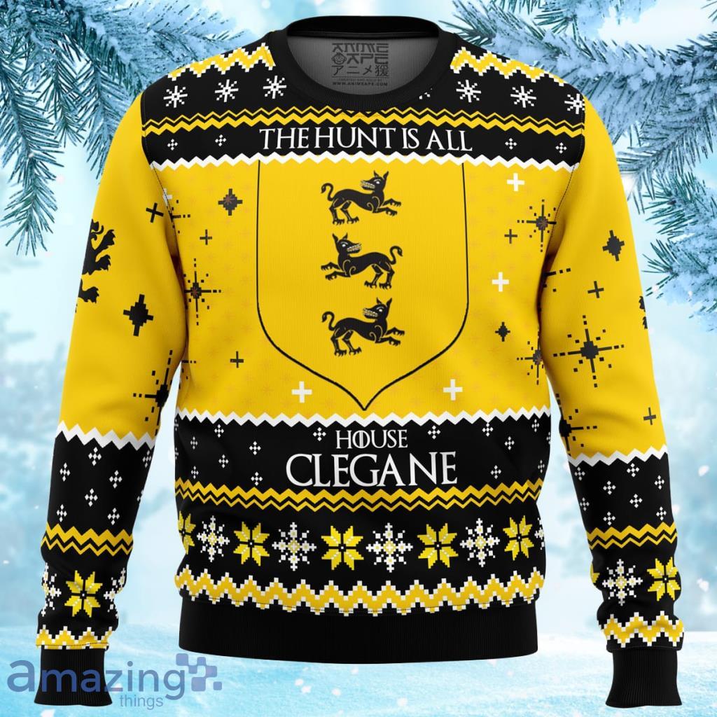 Game Of Thrones House Clegane Ugly Christmas Sweater 3D - Game of Thrones House Clegane Ugly Christmas Sweater