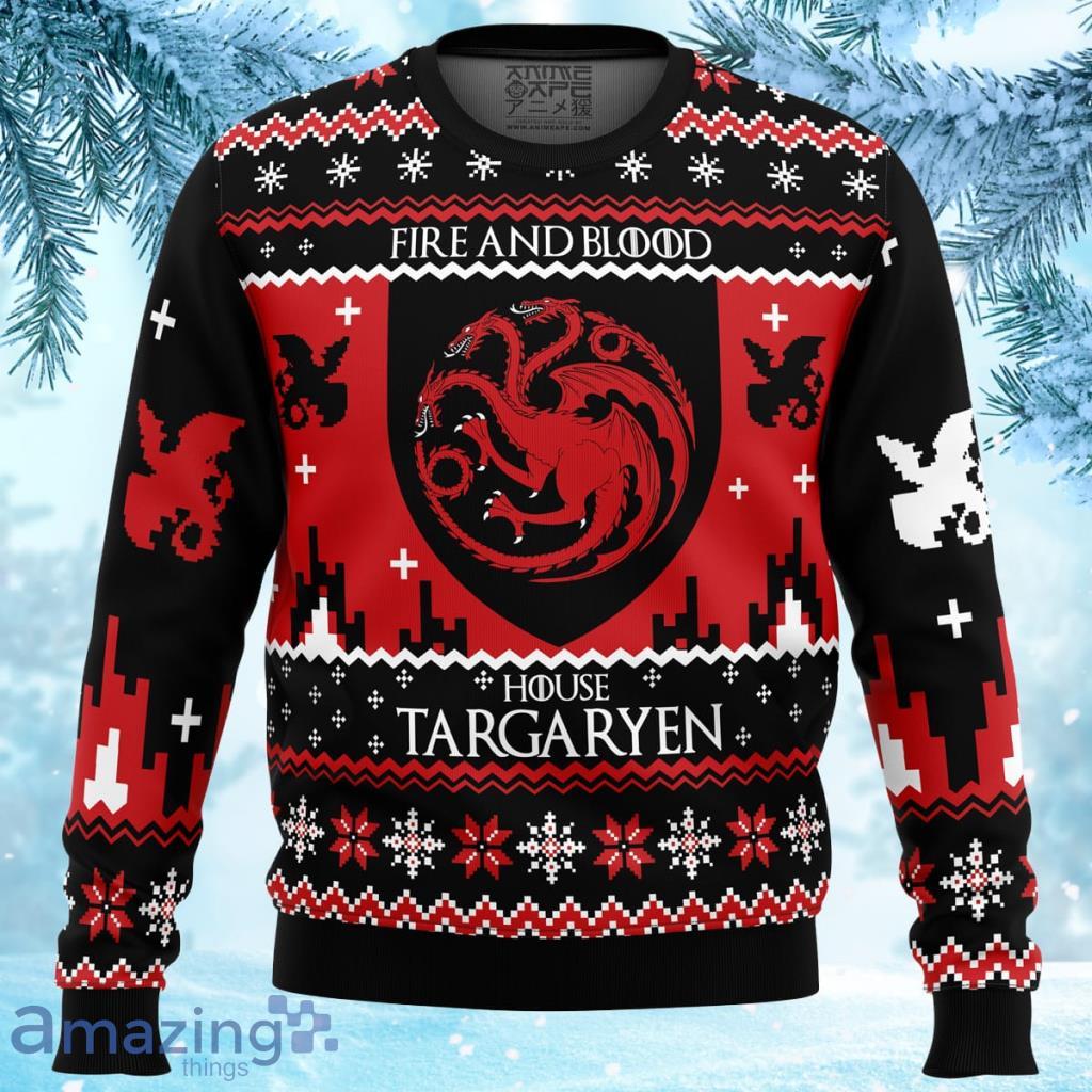 Game Of Thrones House Targaryen Ugly Christmas Sweater 3D - Game of Thrones House Targaryen Ugly Christmas Sweater