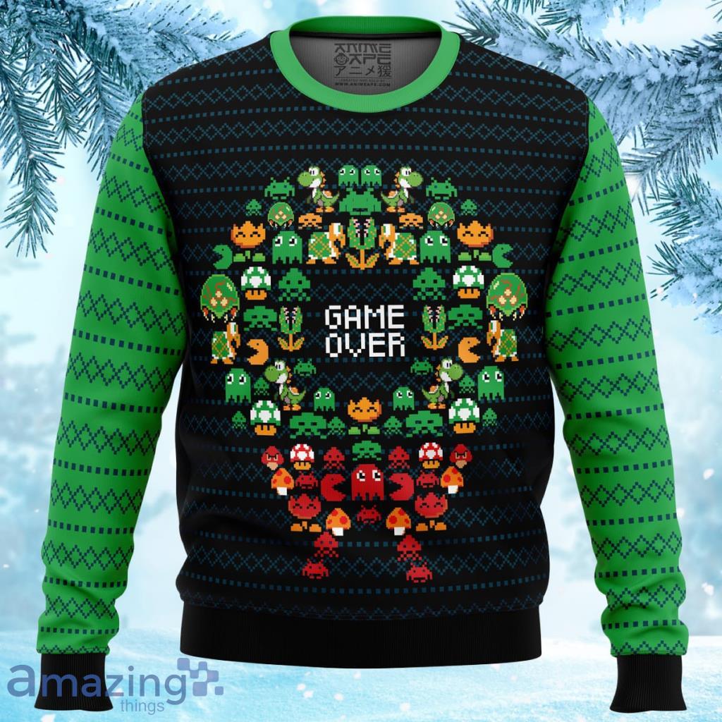 Game Over Nintendo Ugly Christmas Sweater 3D - Game Over Nintendo Ugly Christmas Sweater