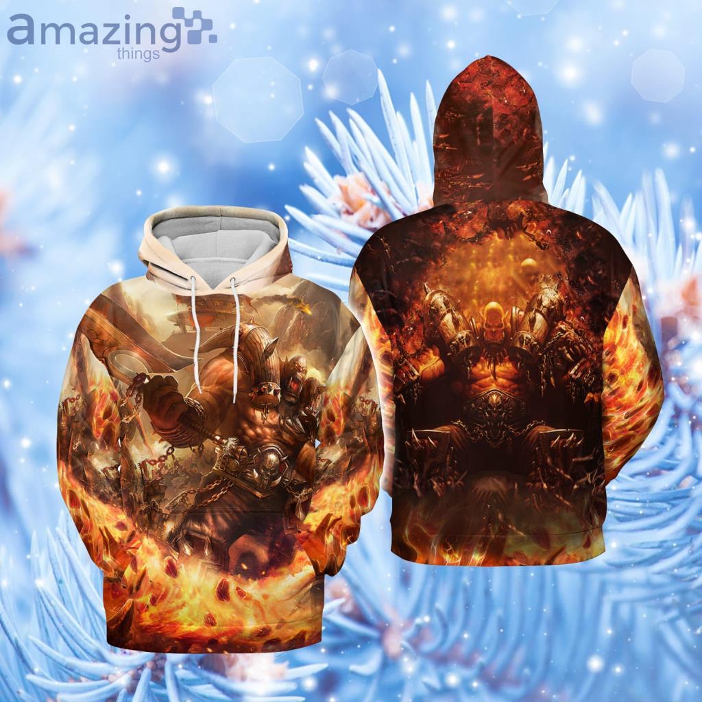 Garrosh Hellscream Warlord of the Warsong Clan WoW AOP Hoodie 3D - Garrosh Hellscream Warlord of the Warsong Clan WoW AOP Hoodie 3D
