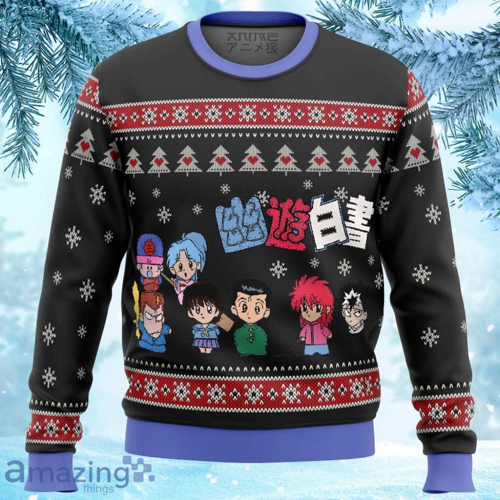 Ghost Fighter Yu Yu Hakusho Chibis Ugly Christmas Sweater 3D - Ghost Fighter Yu Yu Hakusho Chibis Ugly Christmas Sweater