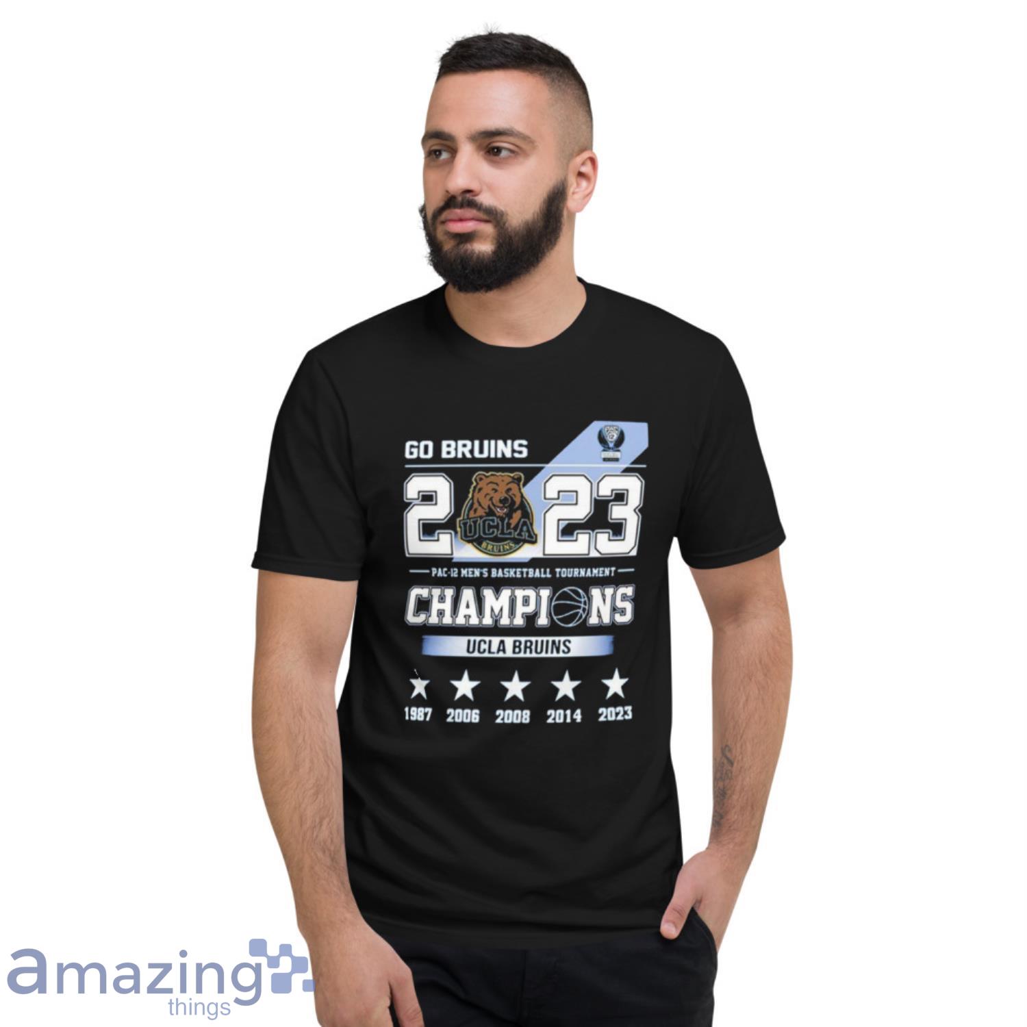 Go Bruins 2023 Pac 12 Men’s Basketball Tournament Champions Ucla Bruins Shirt image Go Bruins 2023 Pac-12 Men’s Basketball Tournament Champions Ucla Bruins Shirt - Short Sleeve T-Shirt