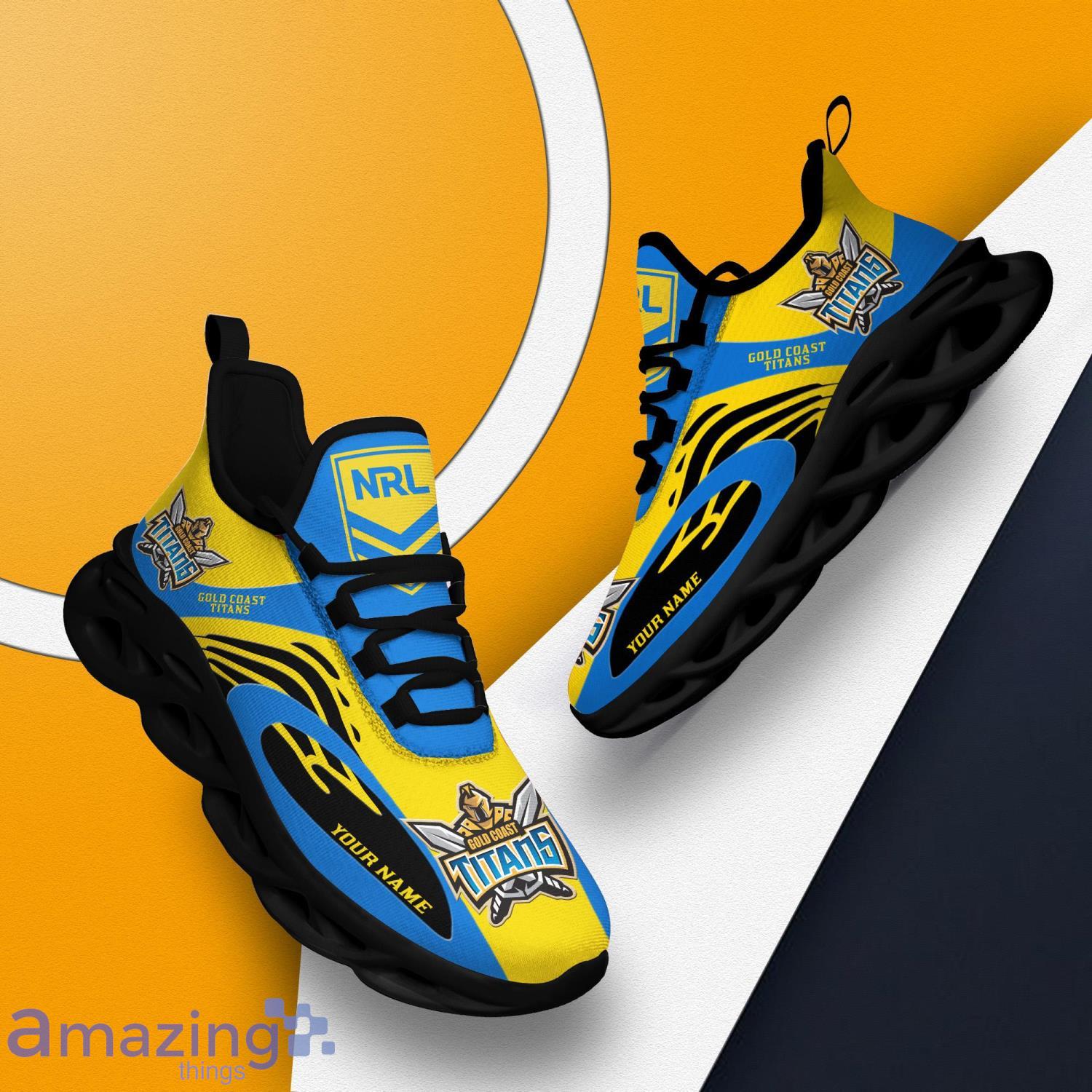 Gold Coast Titans NRL Sneakers For Fans Max Soul Shoes Product Photo 1