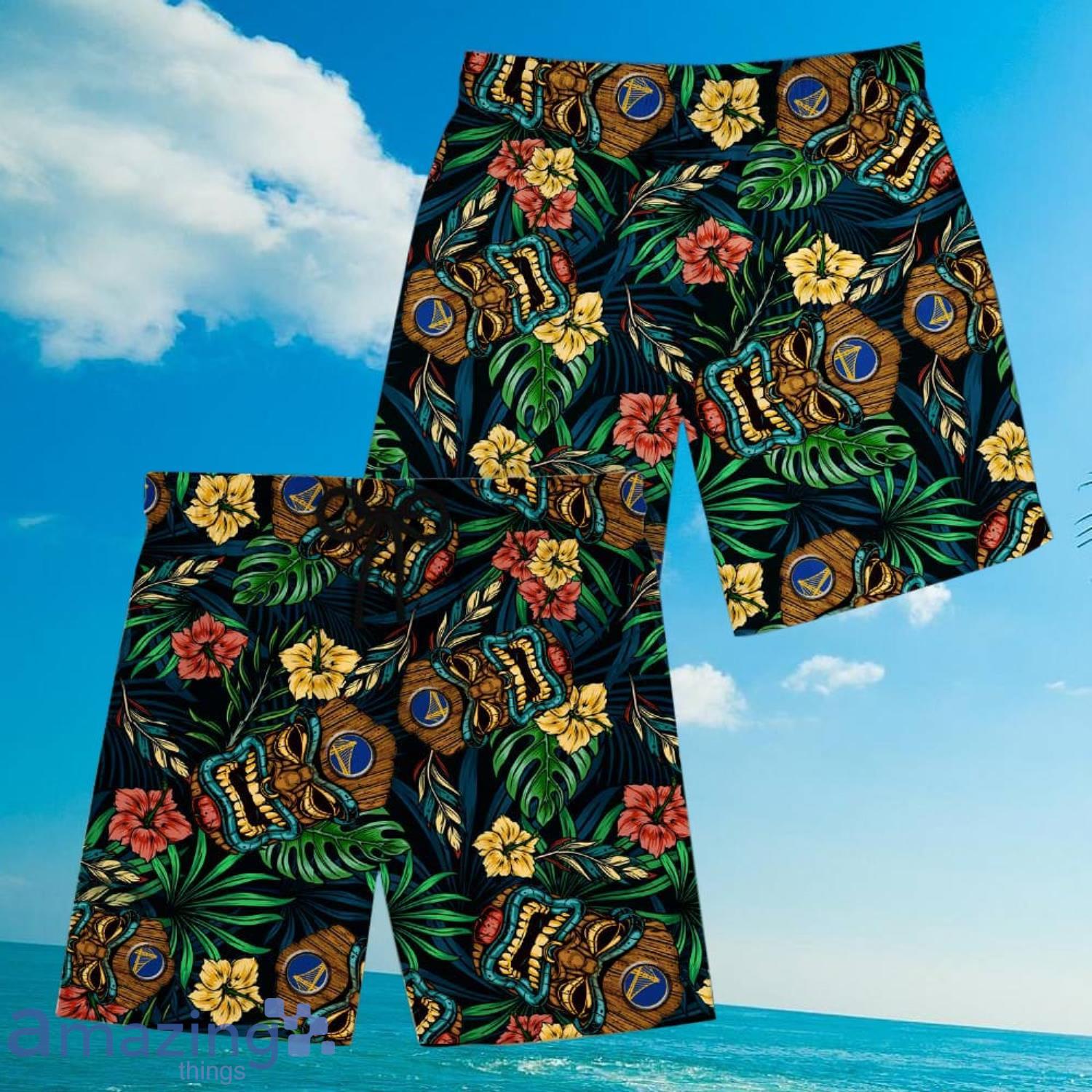 Golden State Warriors MLB Tiki Alooha Hawaiian Shirt And Short image Golden State Warriors MLB Tiki Alooha Hawaiian Shirt And Short Product Photo 2