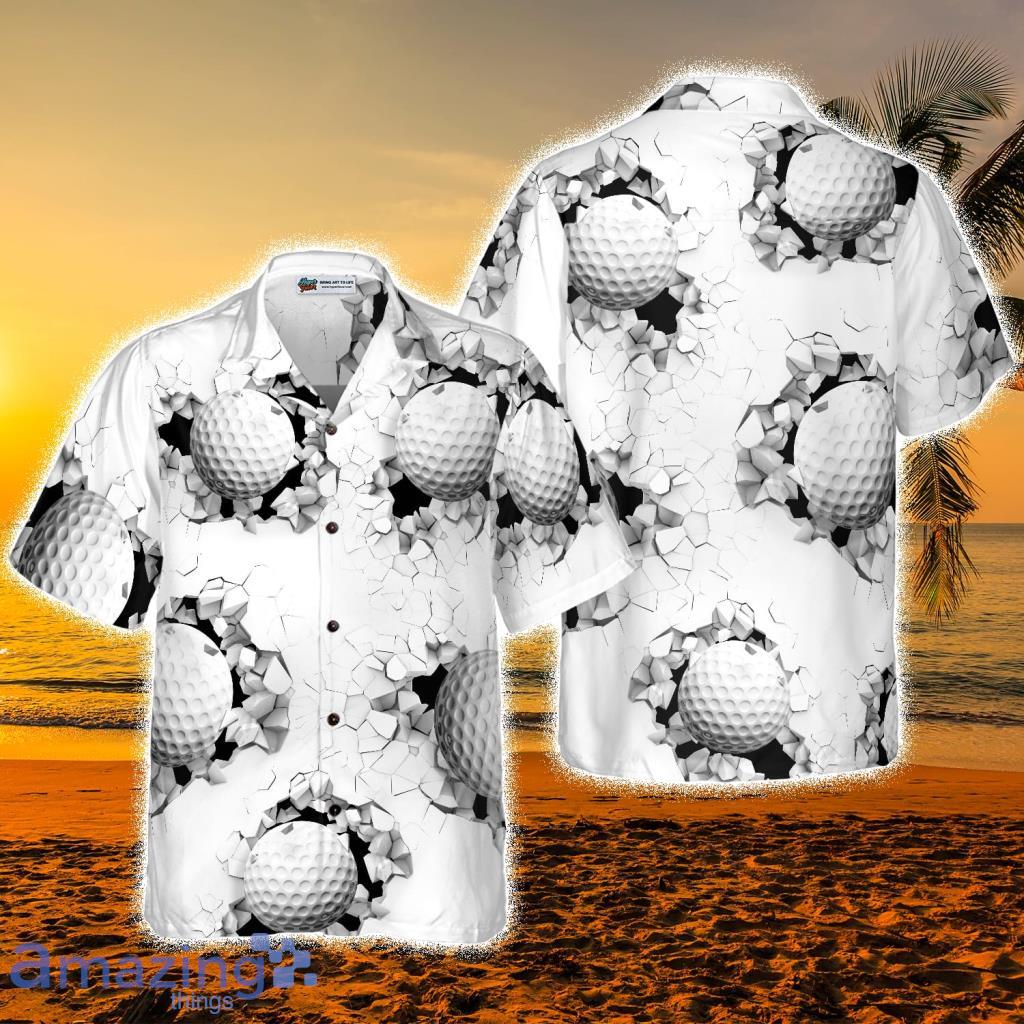 Golf Ball Breaking Through Wall Tropical Hawaiian Shirt - Golf Ball Breaking Through Wall Tropical Hawaiian Shirt