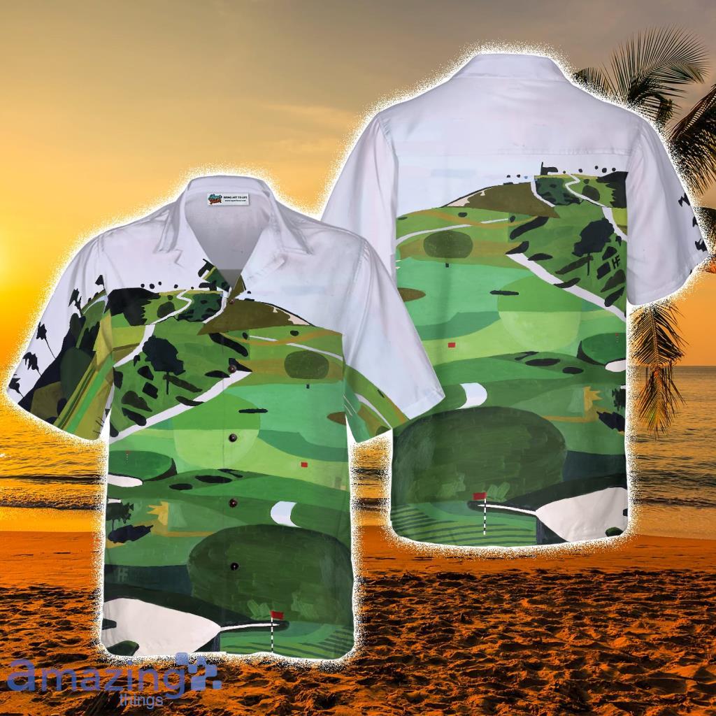 Golf Course Canvas Tropical Hawaiian Shirt - Golf Course Canvas Tropical Hawaiian Shirt