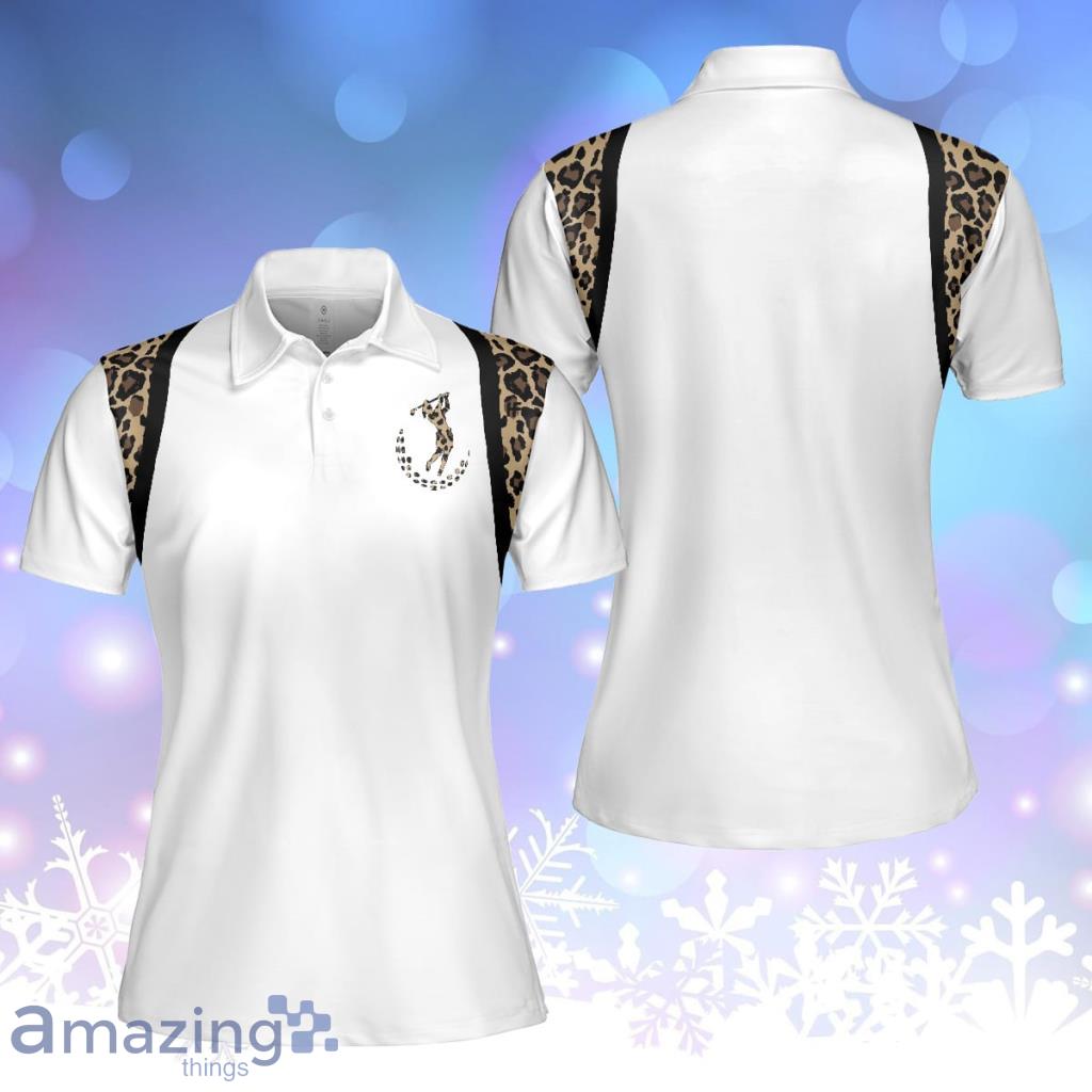 Golf Girl Leopard Pattern Shirt Short Sleeve Women Polo Shirt - Golf Girl Leopard Pattern Shirt Short Sleeve Women Polo Shirt