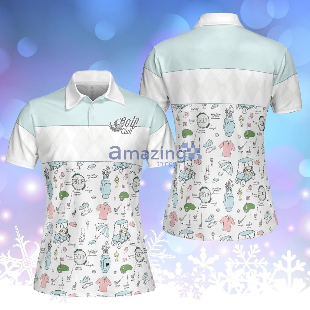 Golf Life In Blue Short Sleeve Women Polo Shirt - Golf Life In Blue Short Sleeve Women Polo Shirt