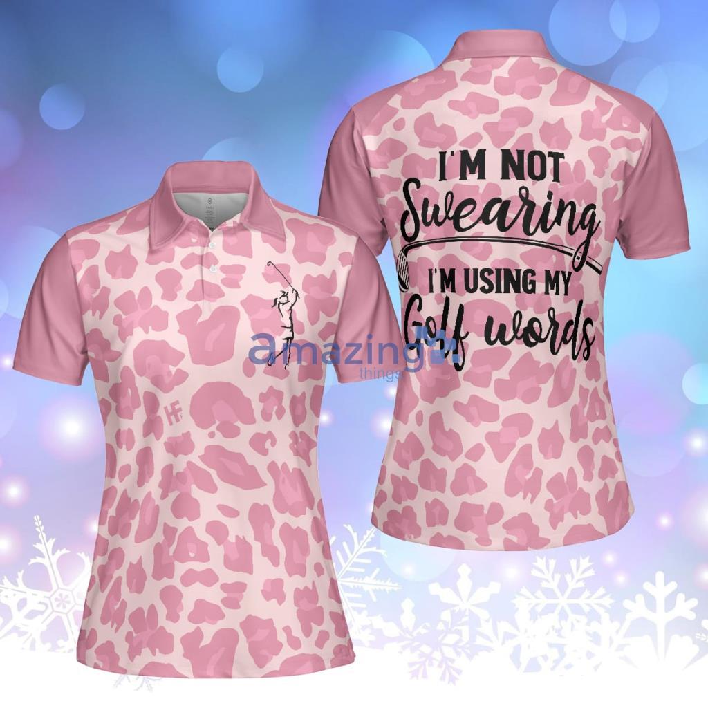 Golf Women Polo Shirt For Women Pink Leopard - Golf Women Polo Shirt For Women Pink Leopard