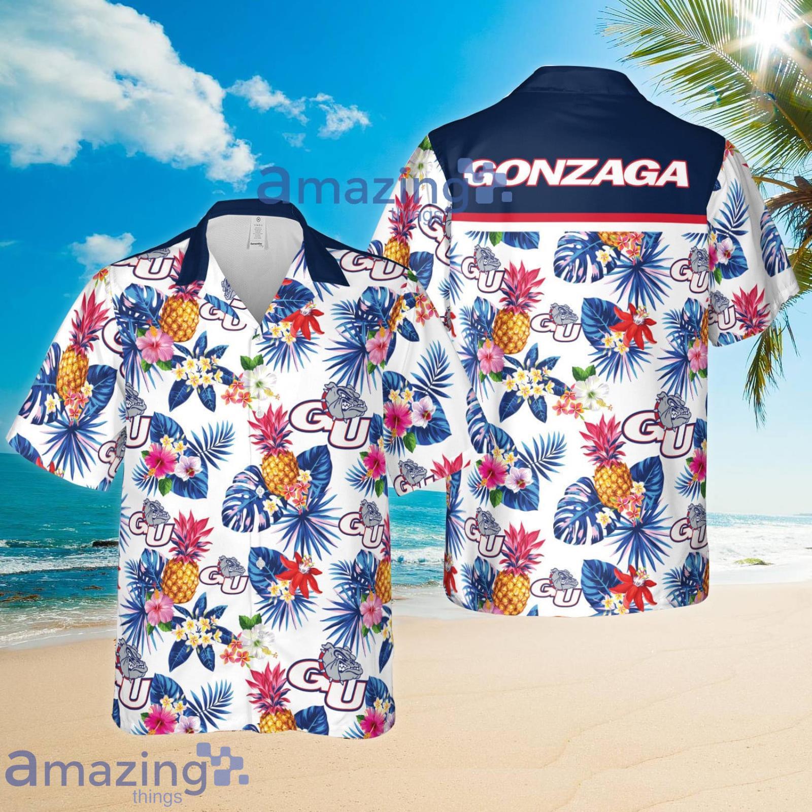 Gonzaga Bulldogs Pineapple Tropical Flower Summer Set Hawaiian Shirt And Shorts Product Photo 1