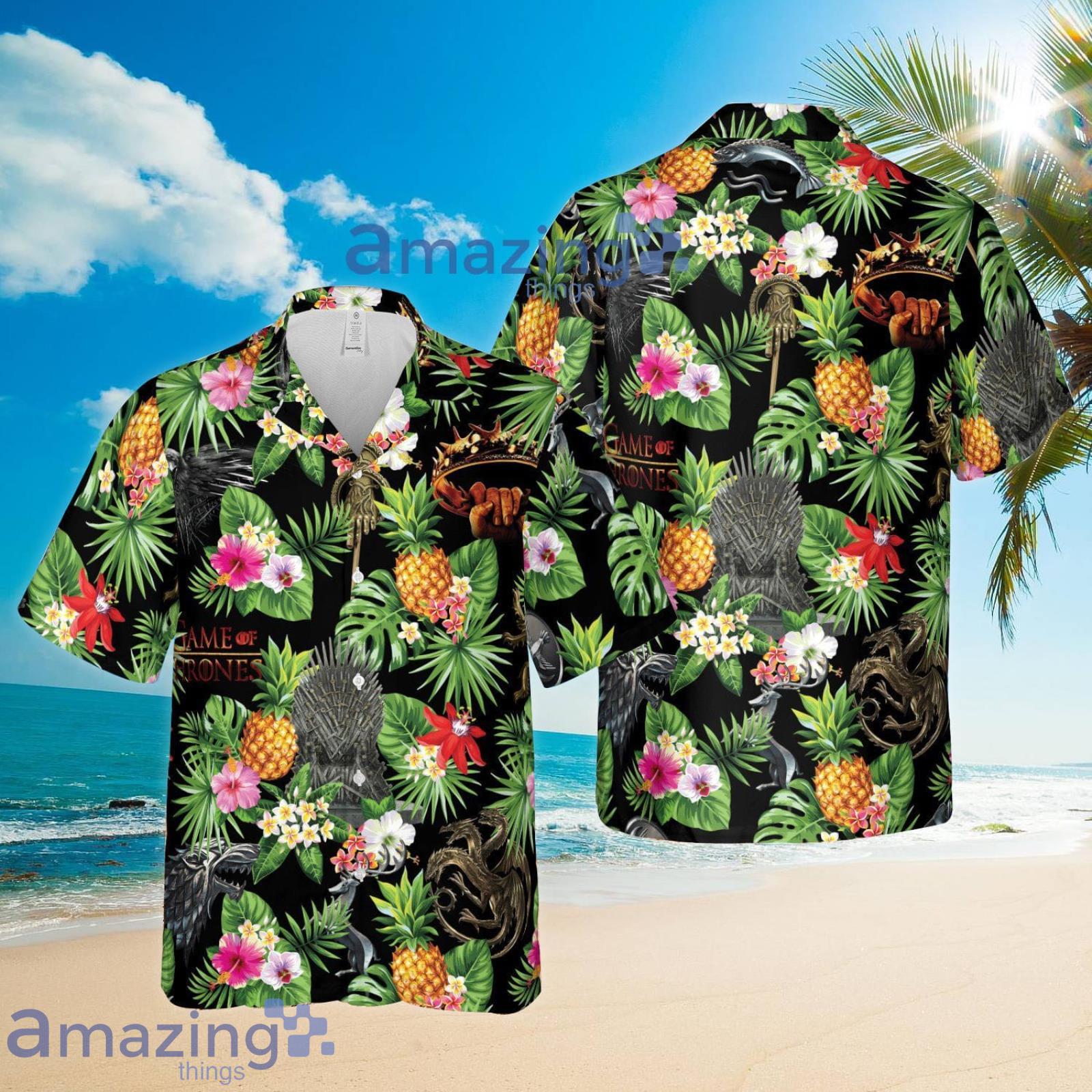 GOT11 Hawaii Beach Pineapple Tropical Flower Summer Set Hawaiian Shirt And Shorts Product Photo 1
