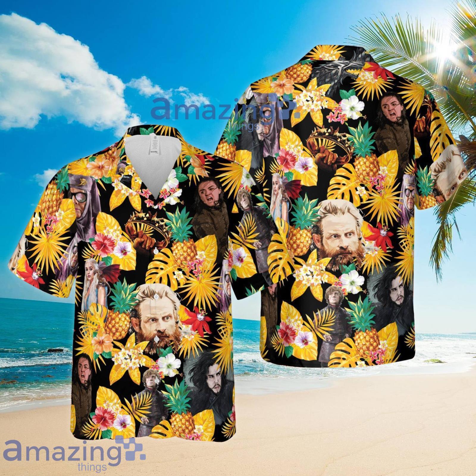 GOT112 Tropical Hawaii Style Pineapple Tropical Flower Summer Set Hawaiian Shirt And Shorts Product Photo 1