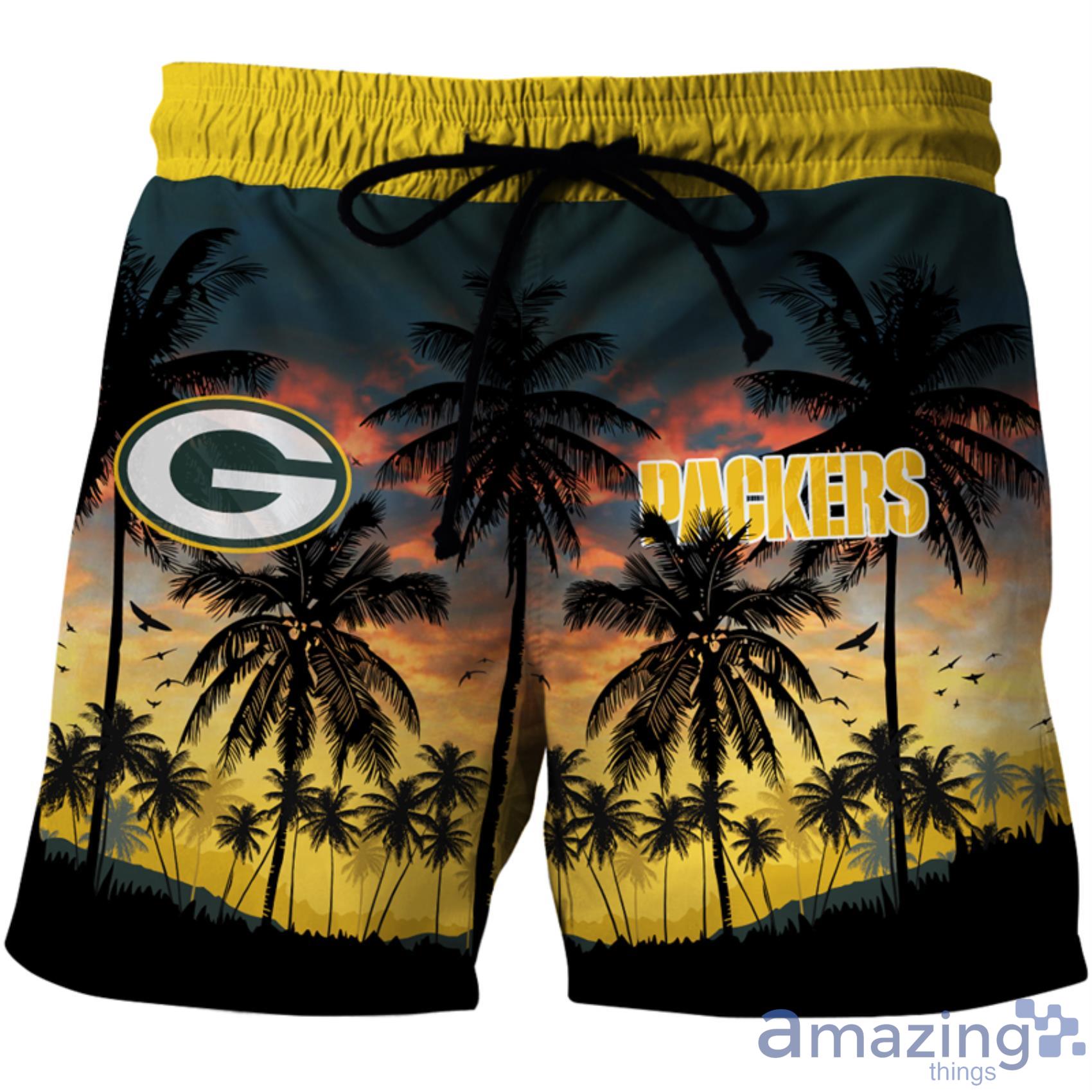 NFL Green Bay Packers Coconut Island Hawaiian shirt, short