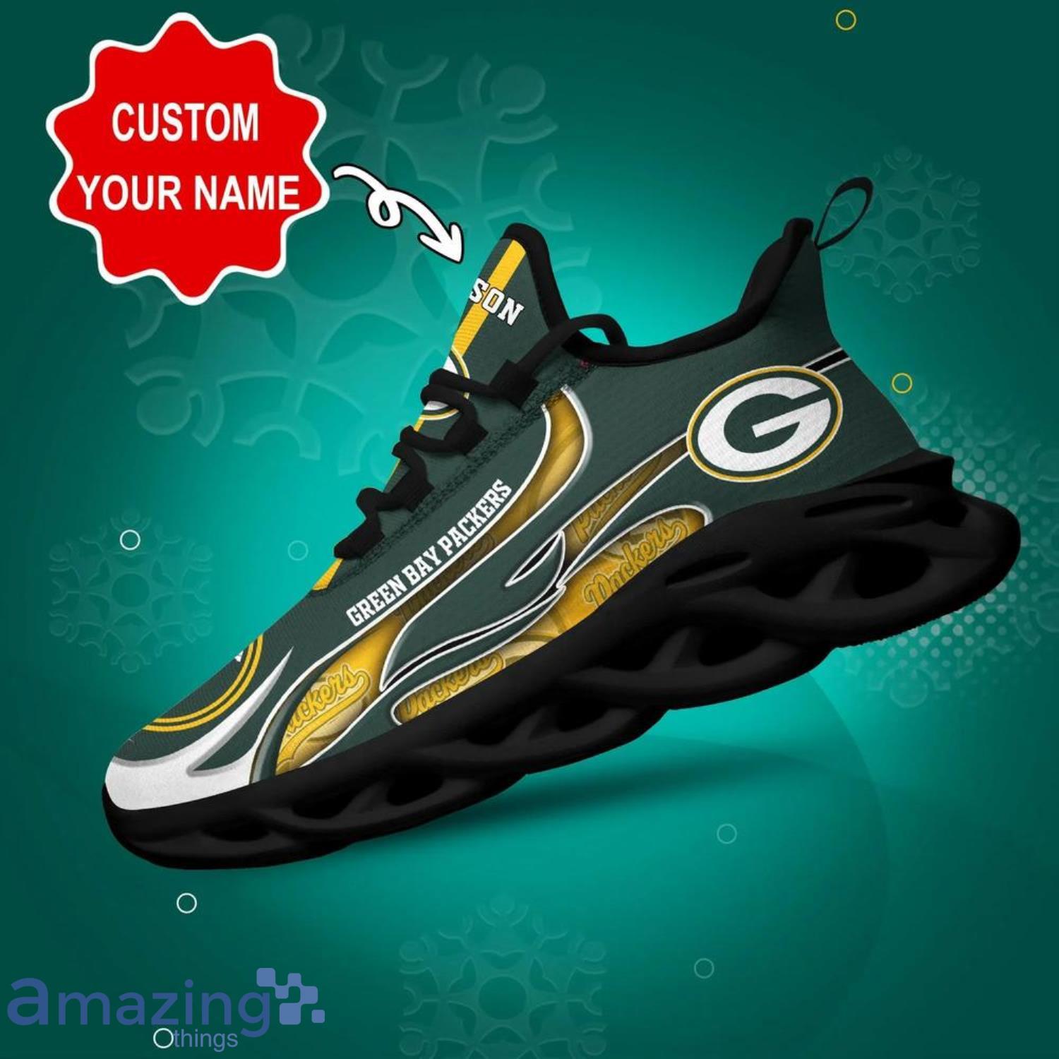 Green Bay Packers NFL Sport Team Custom Name Max Soul Shoes For Fans Product Photo 1