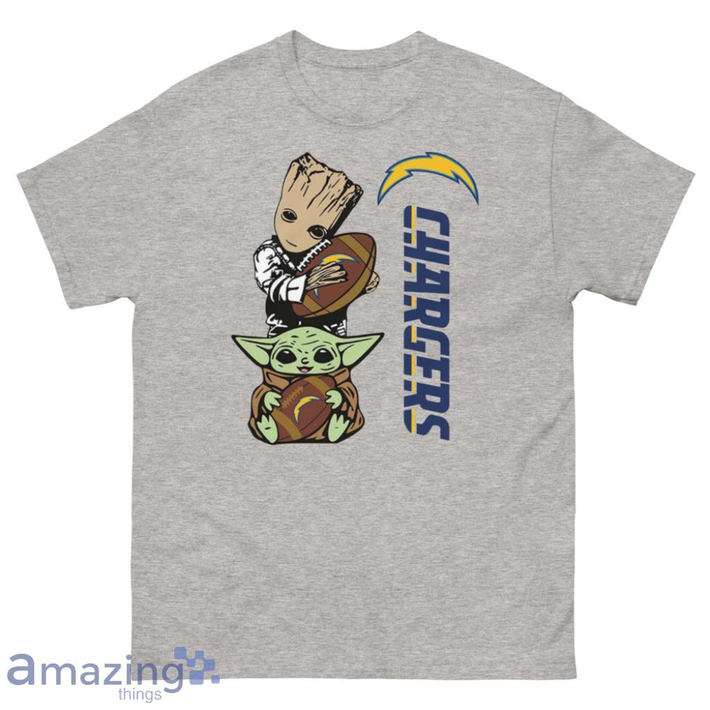 Groot And Baby Yoda Fan Los Angeles Chargers NFL Shirt - 500 Men’s Classic Tee Gildan