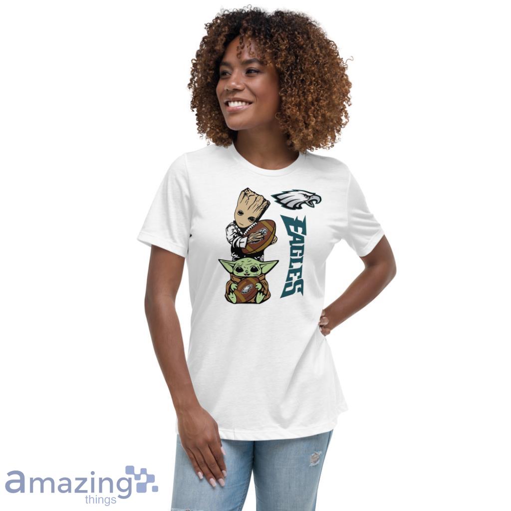 Baby Yoda And Groot Hug Philadelphia Eagles Nfl Shirt - Freedomdesign