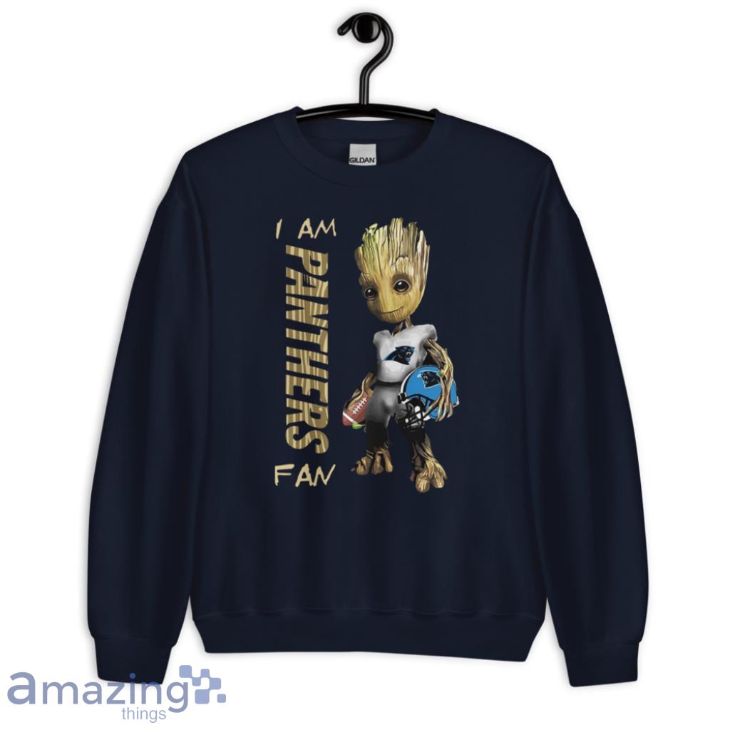 Groot Fan Carolina Panthers NFL Shirt image Groot Fan Carolina Panthers NFL Shirt - Unisex Crewneck Sweatshirt-1