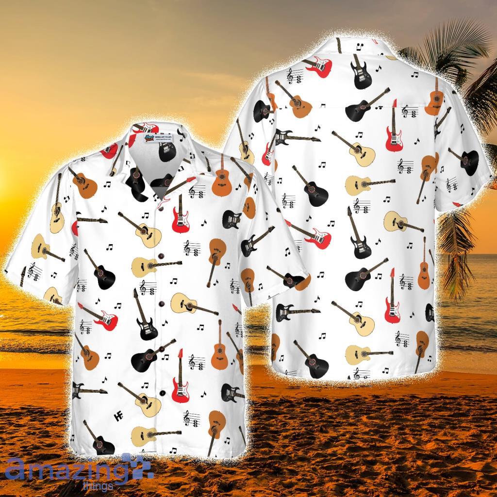 Guitar Musical Note Tropical Hawaiian Shirt - Guitar Musical Note Tropical Hawaiian Shirt