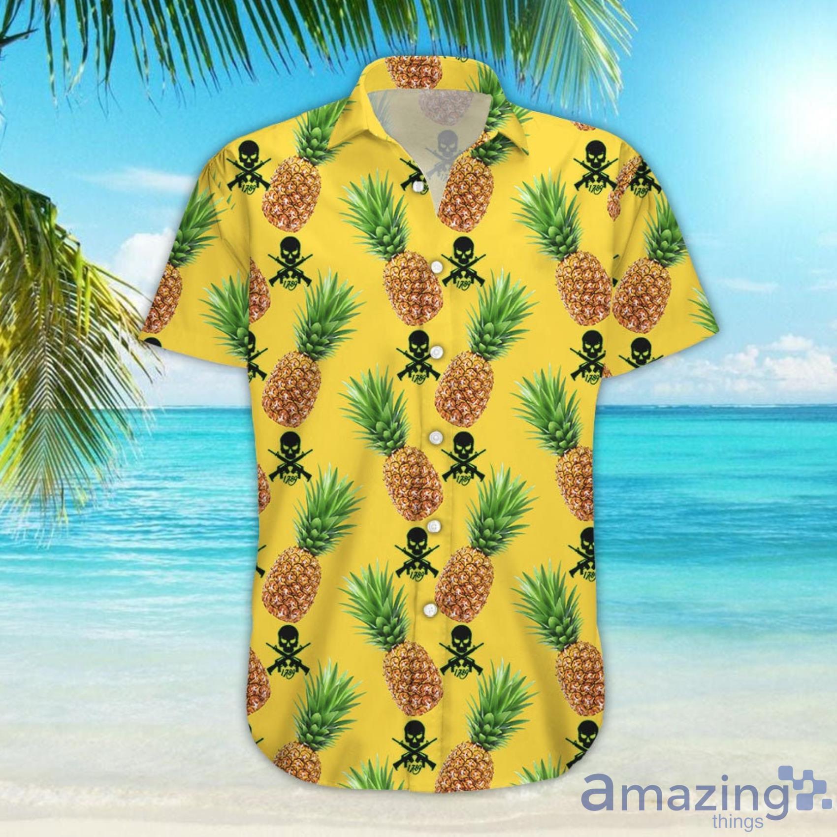 Pineapple Skull Hawaiian Shirt Tropical Skull Beach Short 