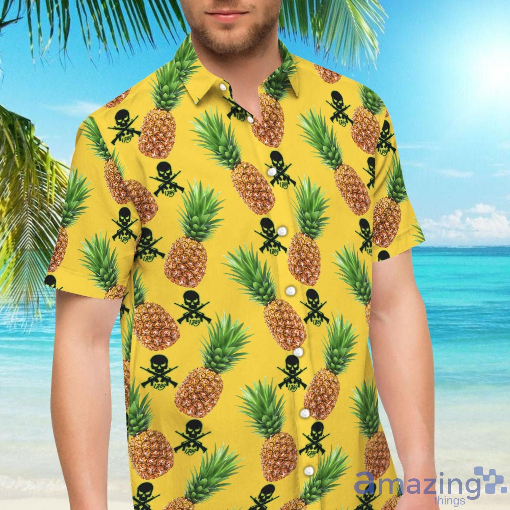 GUN AND PINEAPPLE , Tropical Hawaiian Shirt