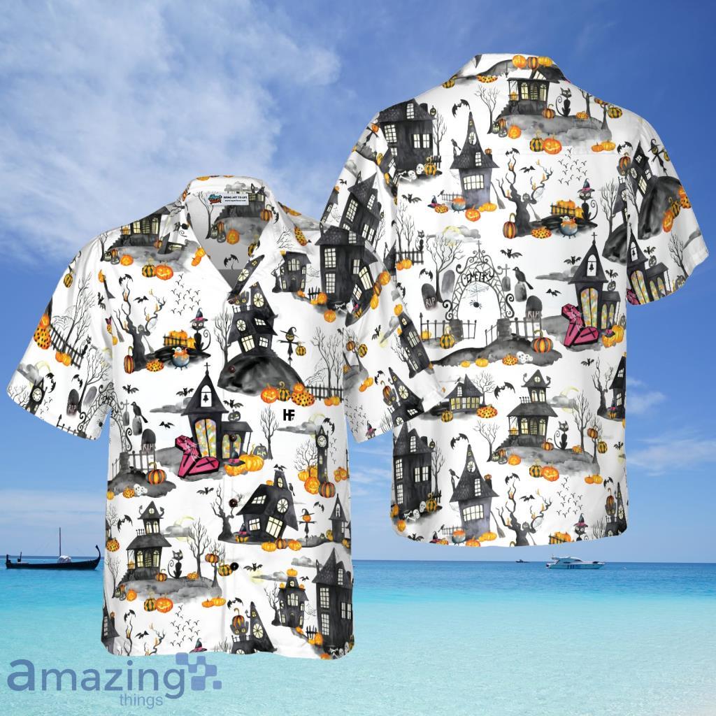 Haunted Houses Halloween Hawaiian Shirt - Haunted Houses Halloween Hawaiian Shirt