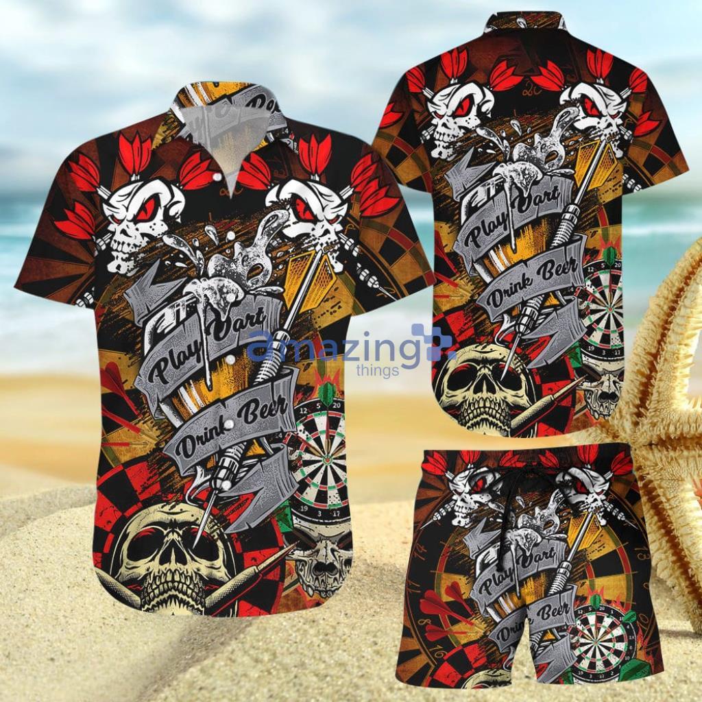 Hawaiian Skull Shirt - Play Dart Drink Beer Hawaiian Shirt And Short - Hawaiian Skull Shirt - Play Dart Drink Beer Hawaiian Shirt And Short