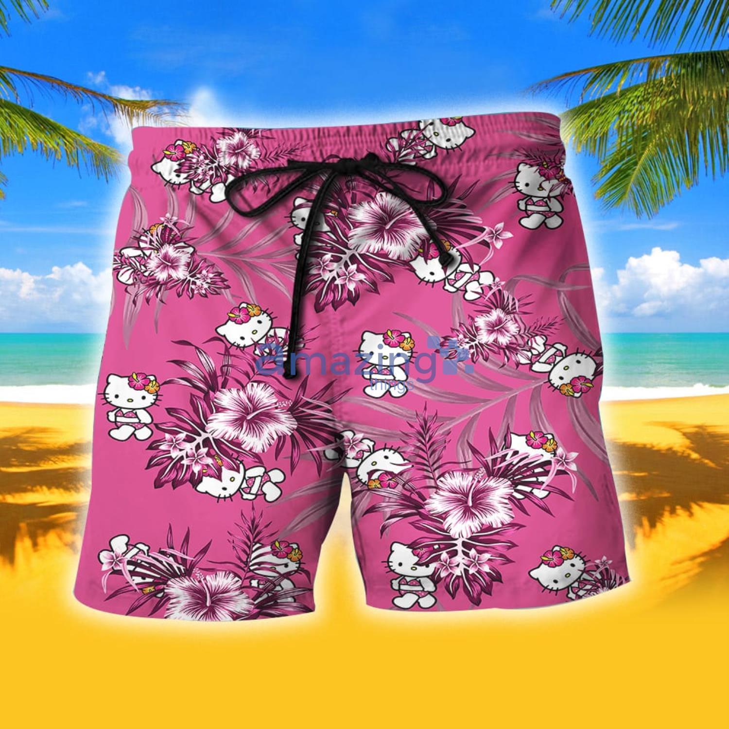 Hello Kitty Pink Summer Hawaiian Shirt And Shorts