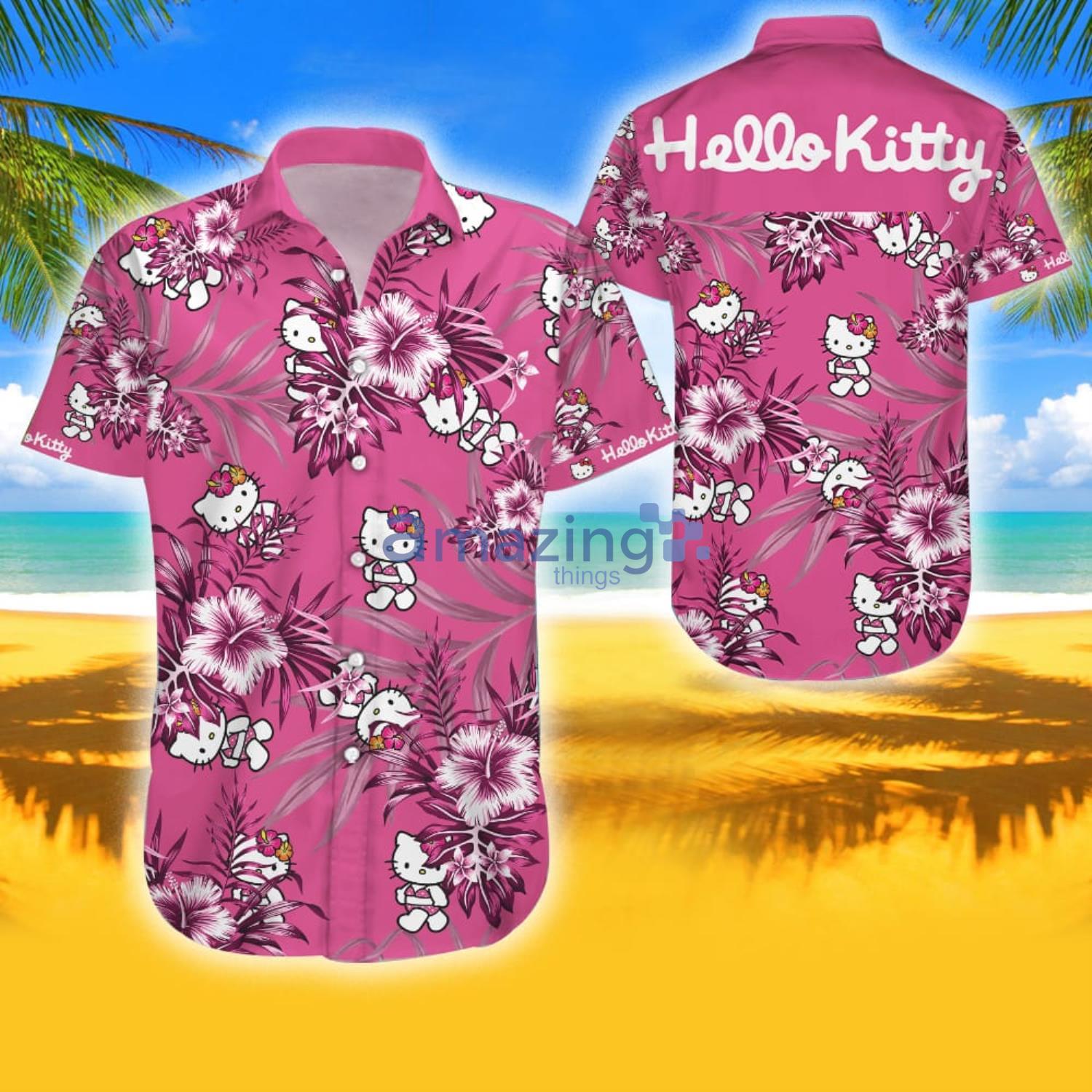 Hello Kitty Pink Summer Hawaiian Shirt And Shorts