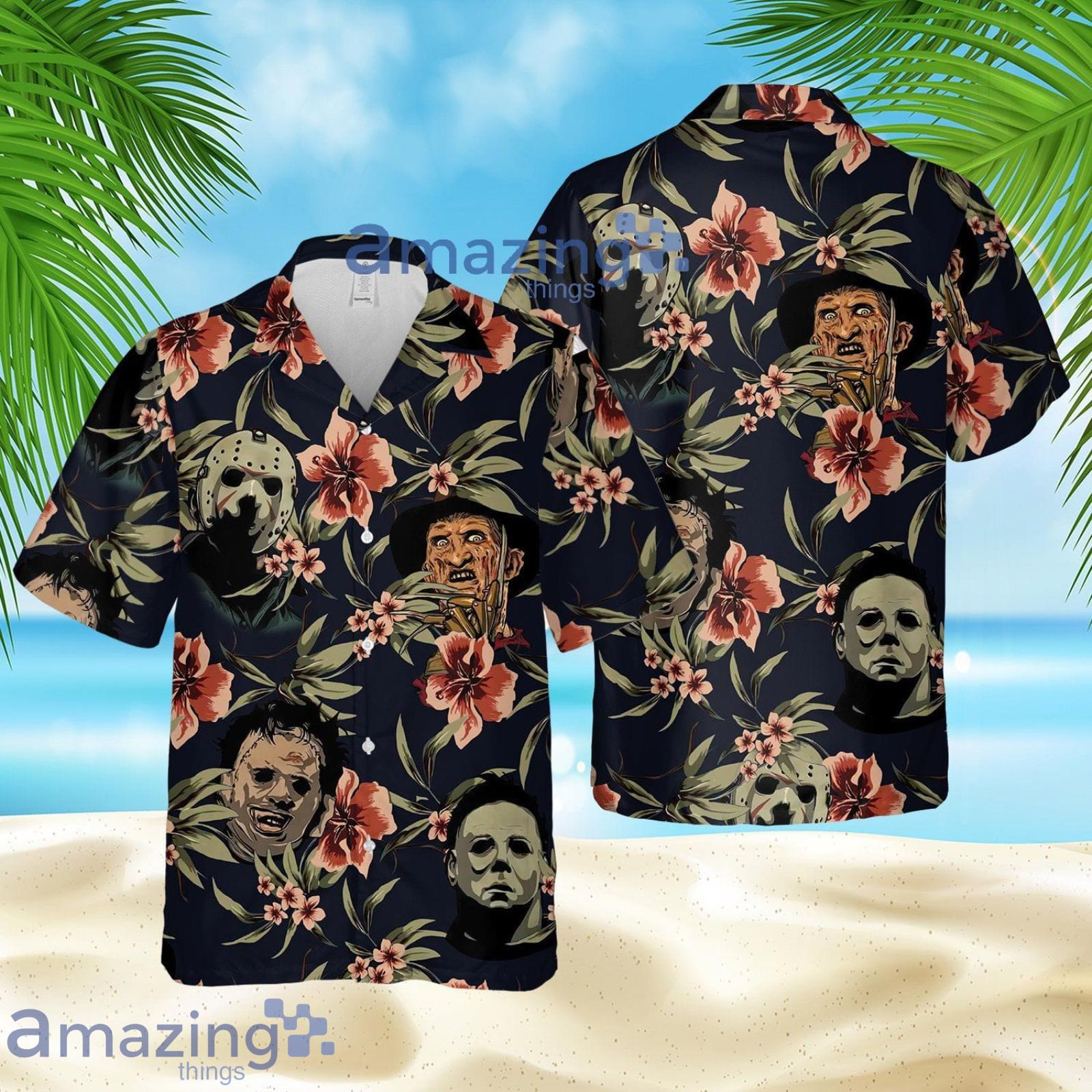 Horror Floral Printed Trending Summer Set Hawaiian Shirt And Shorts Product Photo 1