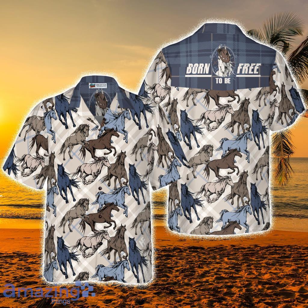 Horse Running Seamless Pattern Tropical Hawaiian Shirt - Horse Running Seamless Pattern Tropical Hawaiian Shirt