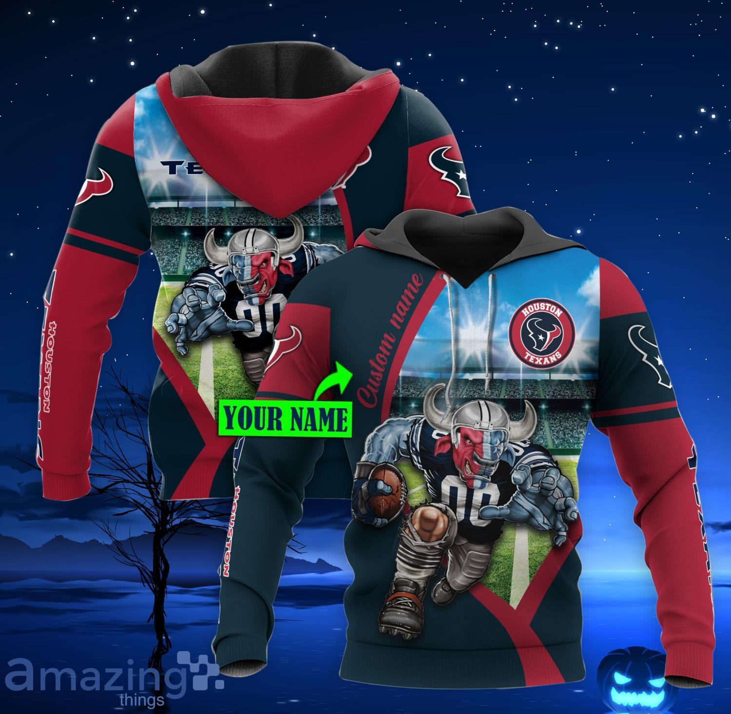 Houston Texans Mascot Personalized Name 3D All Over Print Shirt For Fans Product Photo 1