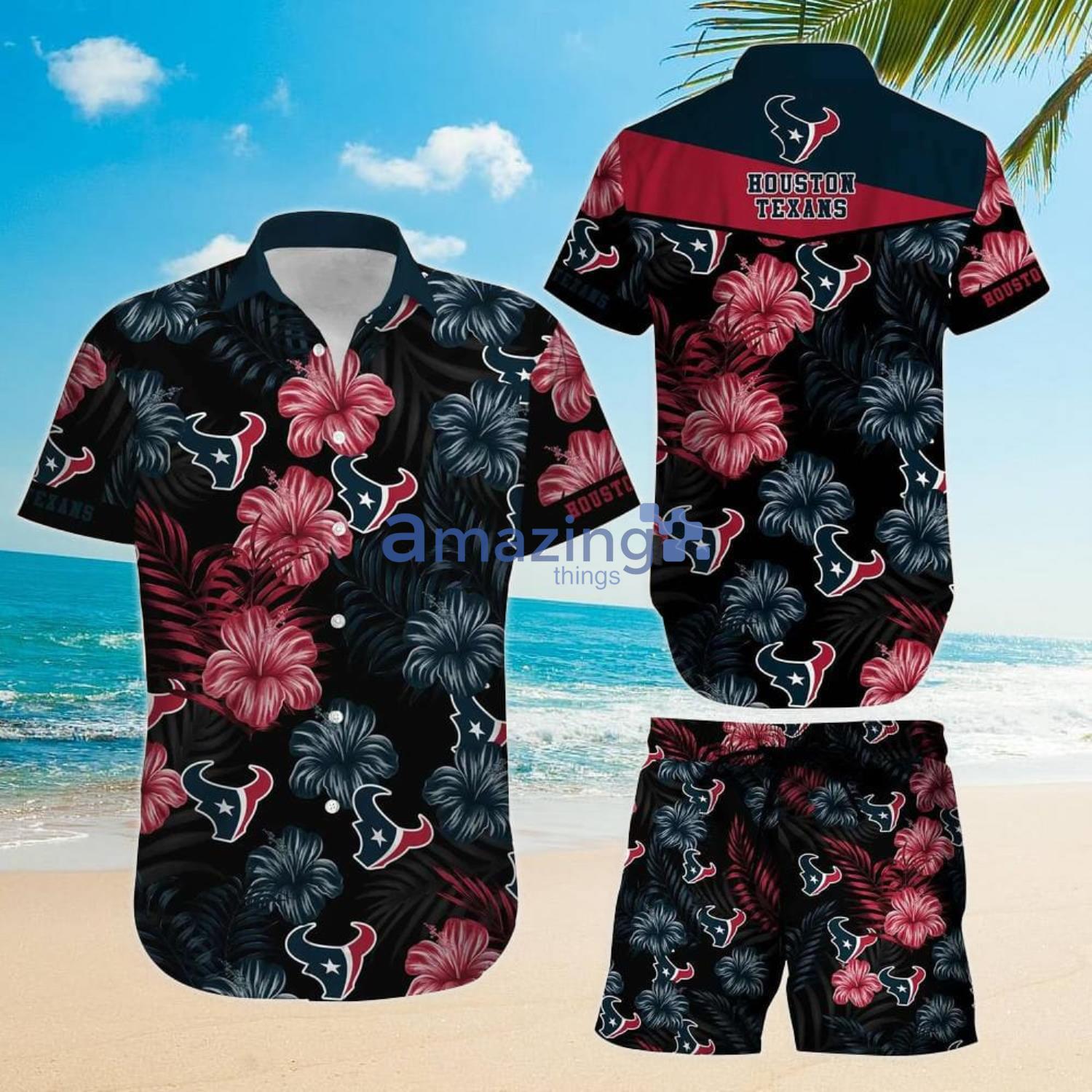 Houston Texans NFL Tropical Pattern Hawaiian Shirt Custom Name For Fans