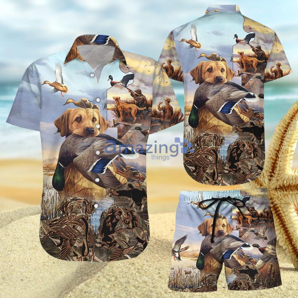 Hunting Button Down Shirt - Dog Hunting Duck Hawaiian Shirt And Short - Hunting Button Down Shirt - Dog Hunting Duck Hawaiian Shirt And Short