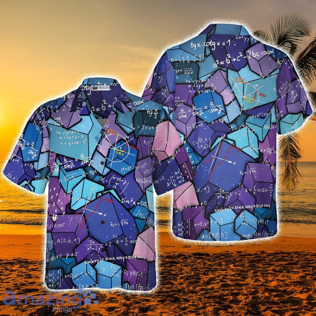 I Love Math Digital Pattern Tropical Hawaiian Shirt - I Love Math Digital Pattern Tropical Hawaiian Shirt
